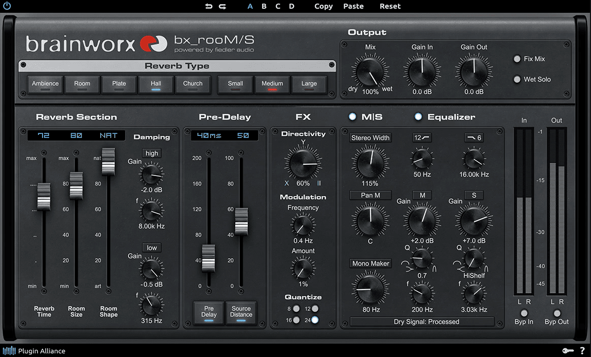 Brainworx bx_rooMS Reverb Plug-in | Sweetwater
