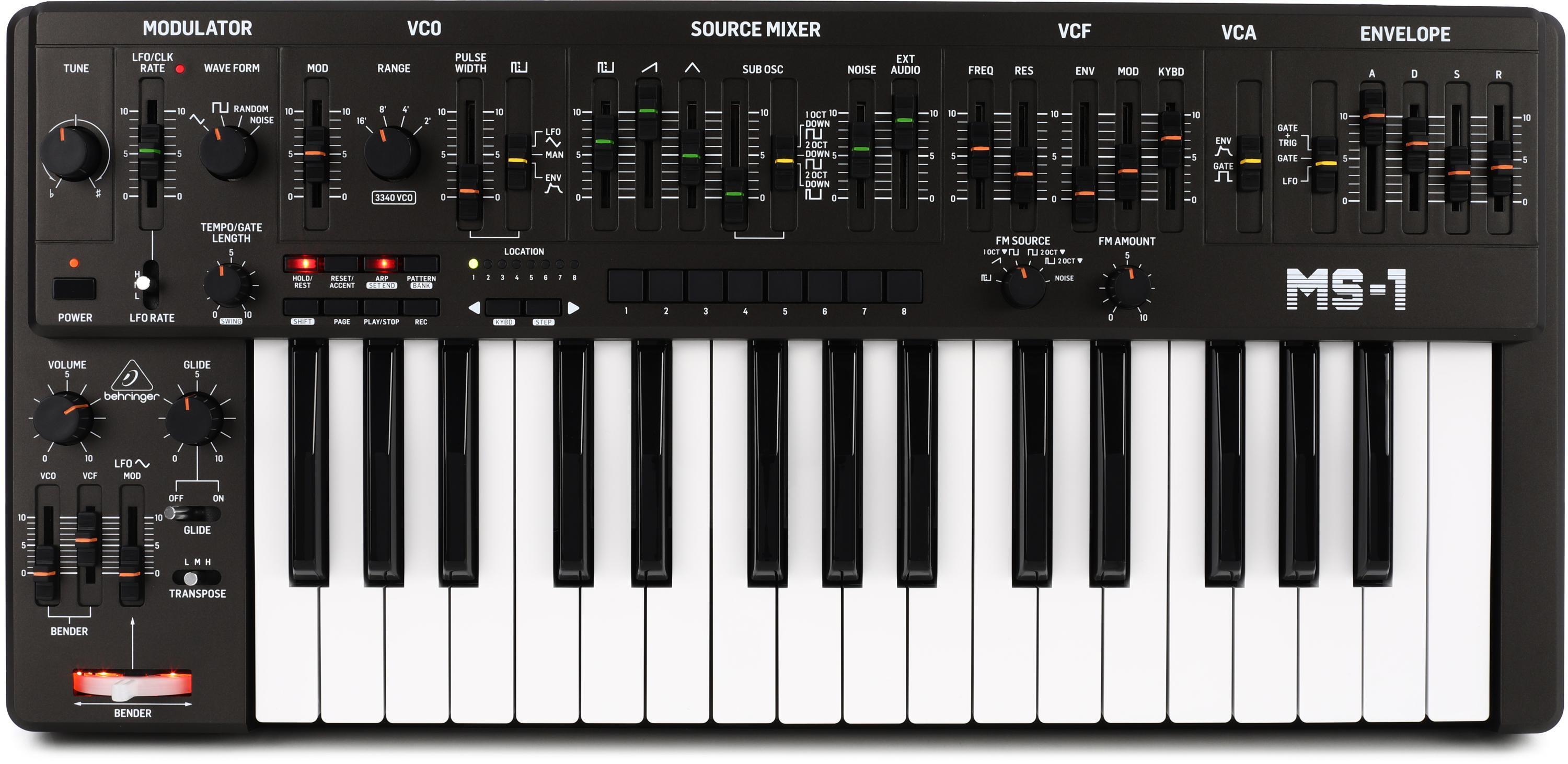 Behringer MS-1-BK Analog Synthesizer with Handgrip - Black