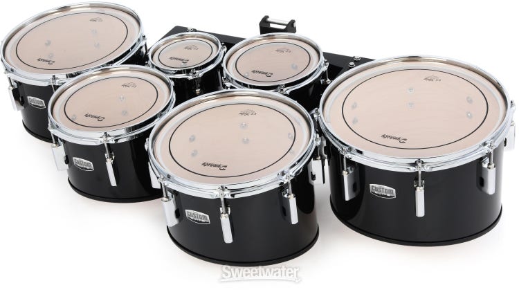 Dynasty Custom Elite Multi-Tenor Marching Drums, Sextet - Black