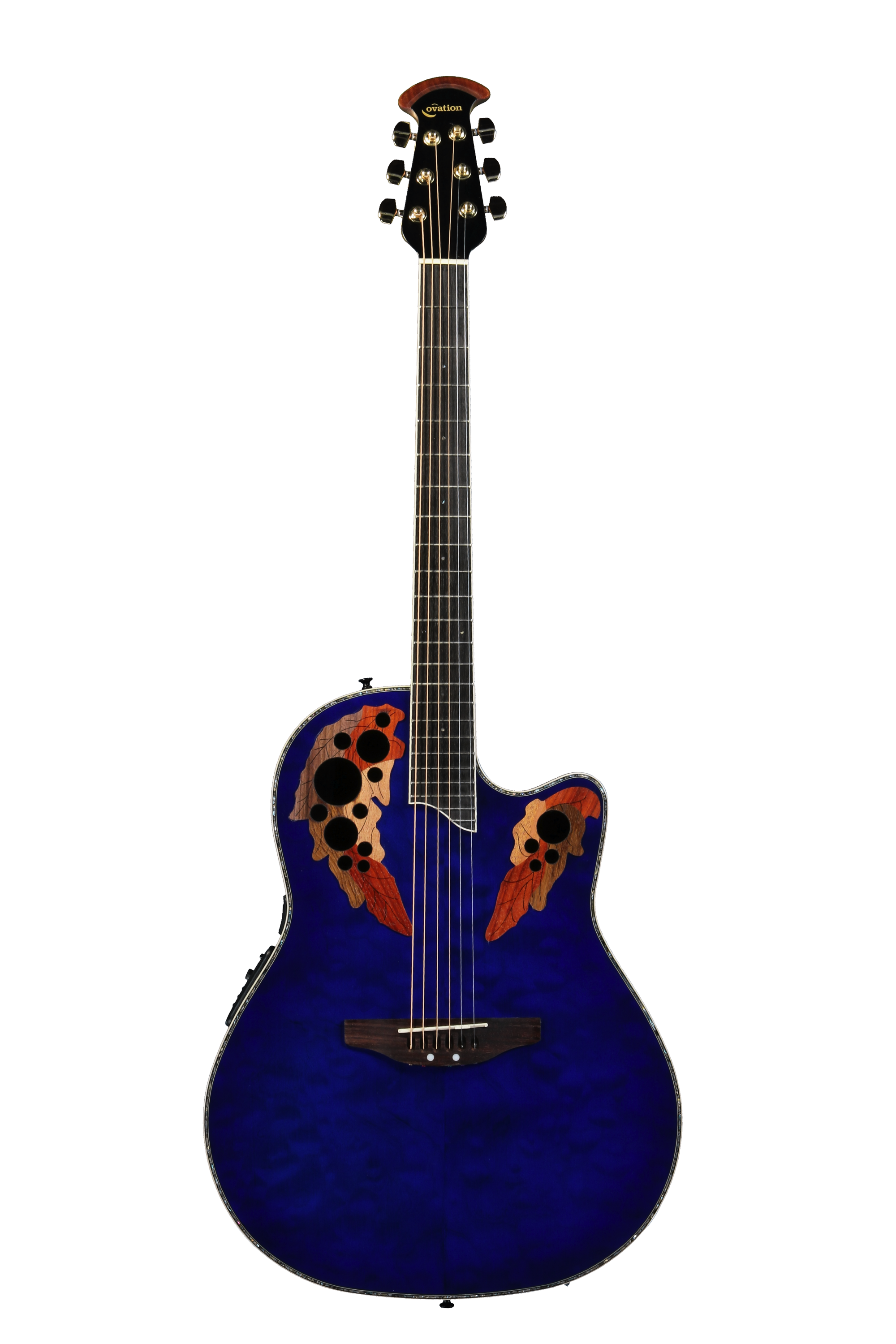 Ovation Celebrity Deluxe Quilt Blue Burst Quilted Maple Top Sweetwater