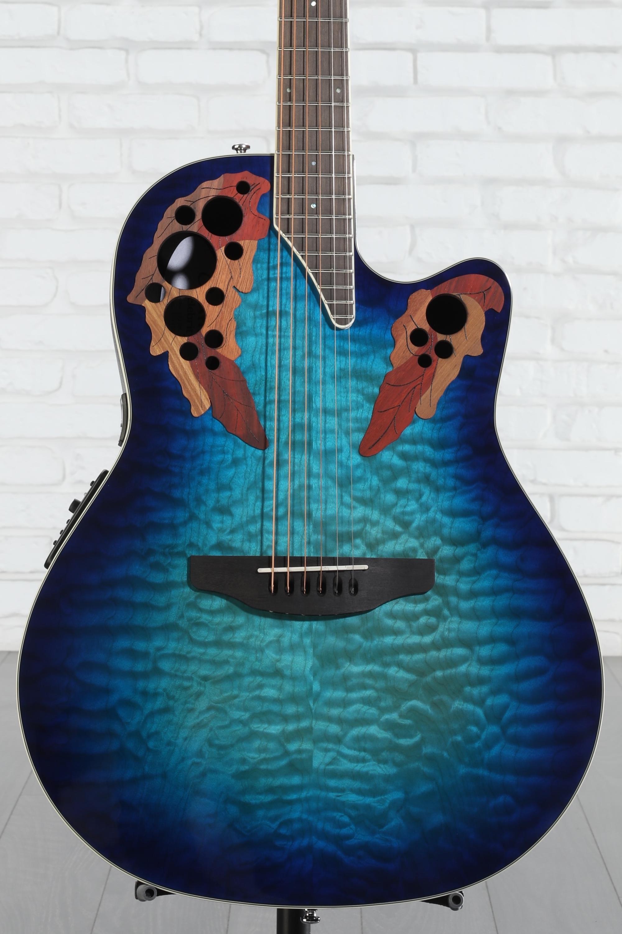 ギター Ovation CE48P RG Amazon.com: Ovation Celebrity Elite Plus Quilted Maple Top