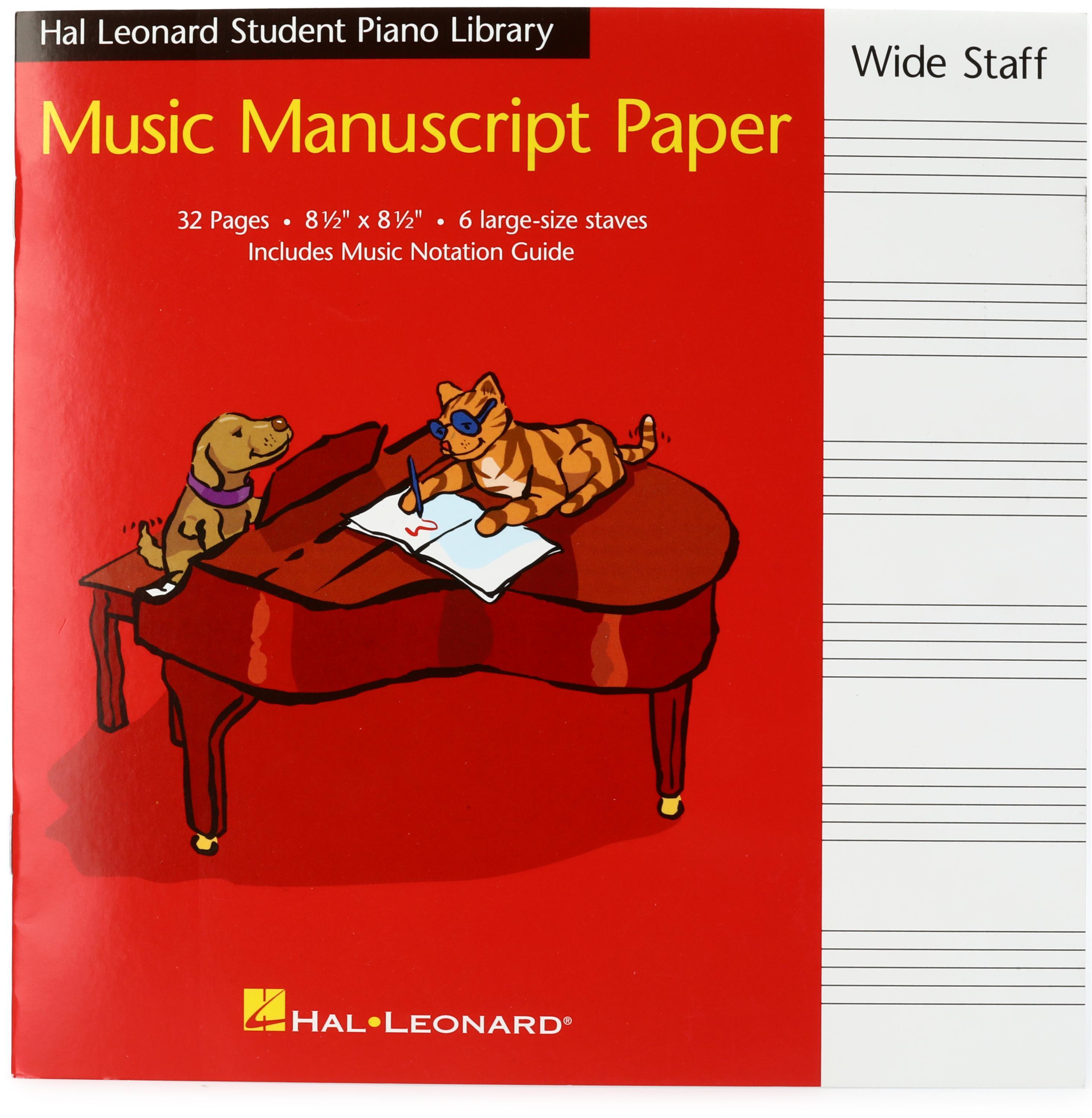 Music manuscript paper in several staff sizes