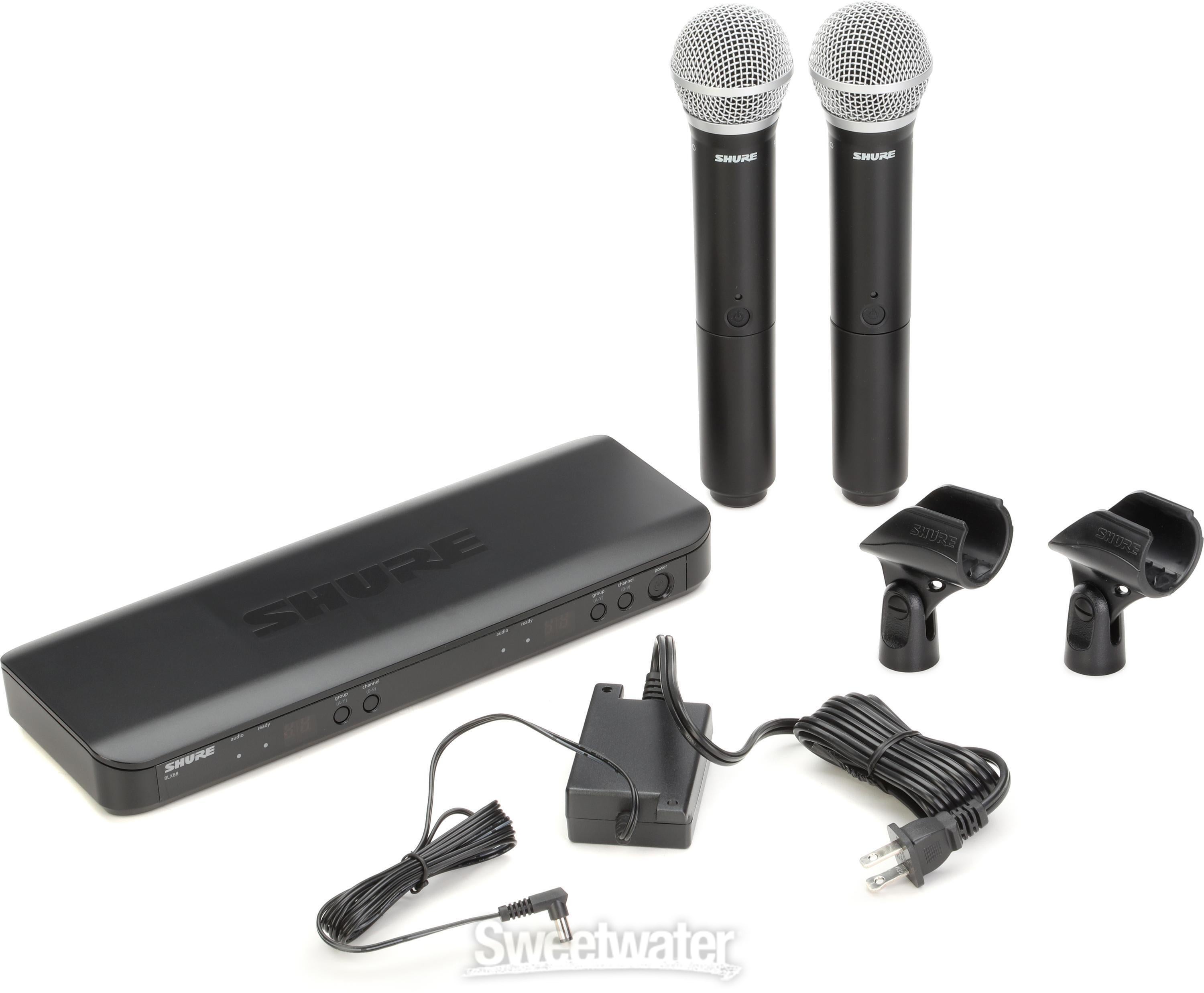 Shure BLX288 PG58 Dual Channel Wireless Handheld Microphone System