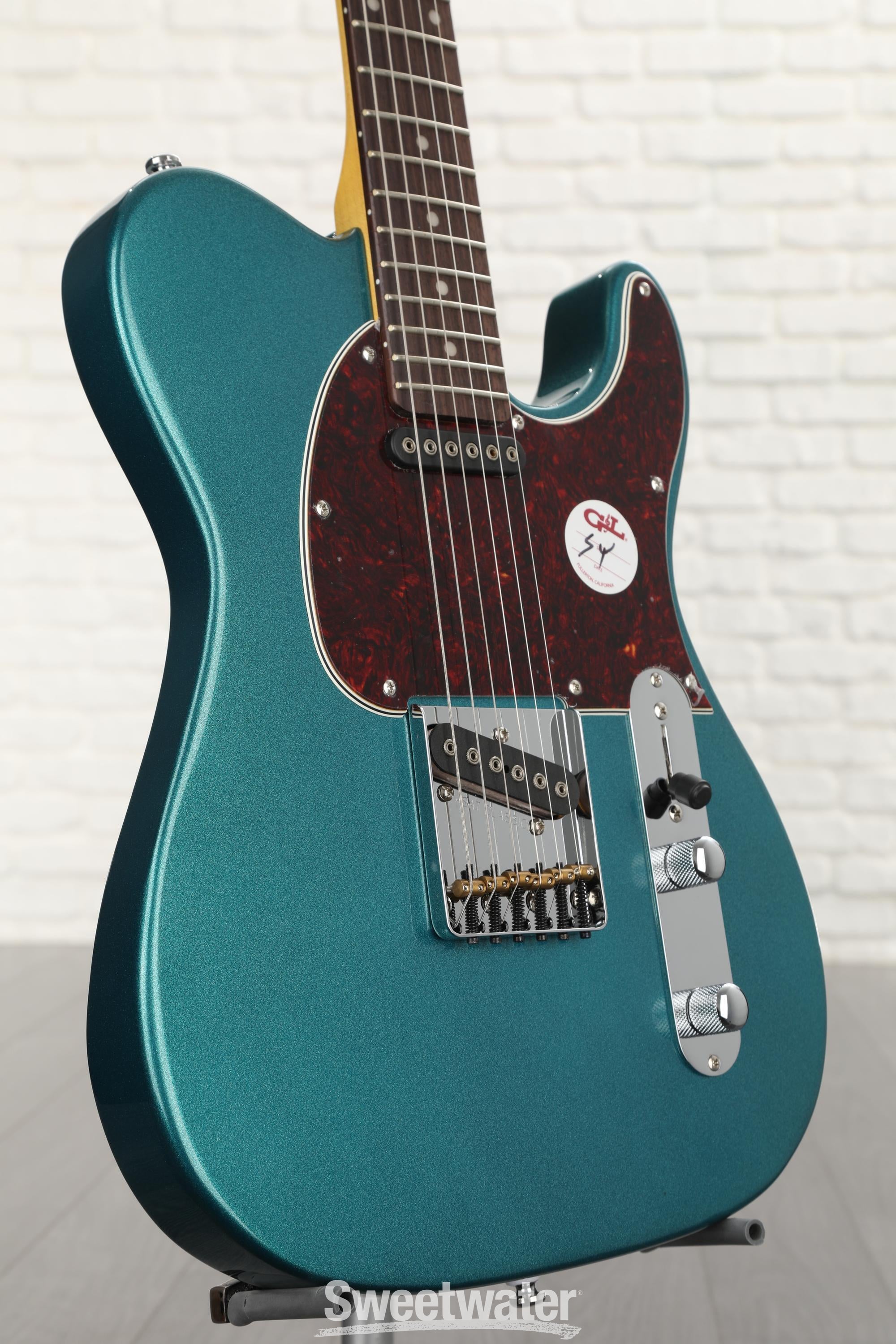 G&L Tribute ASAT Classic Electric Guitar - Emerald Blue | Sweetwater