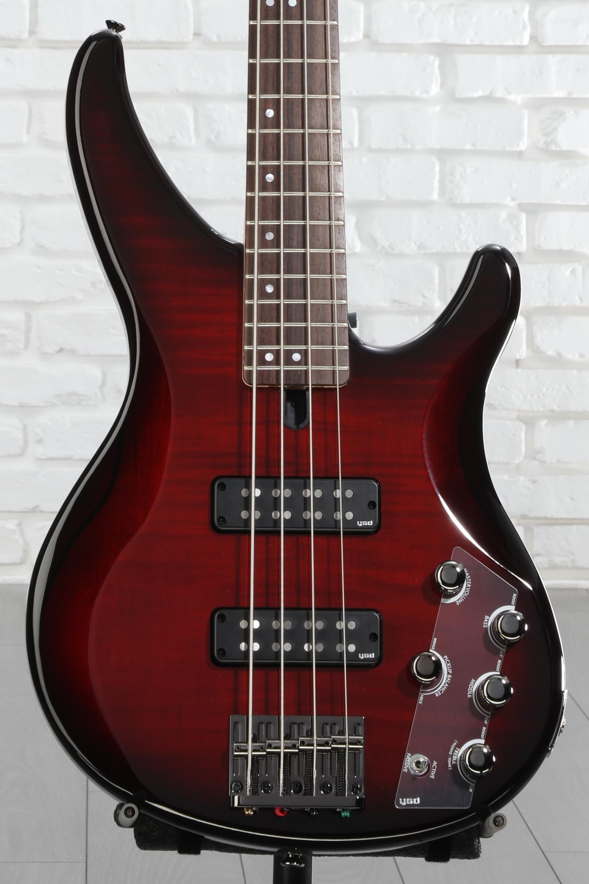 ベース YAMAHA TRBX604FM Yamaha TRBX604FM 4-string Bass Guitar - Dark Red Burst | Sweetwater