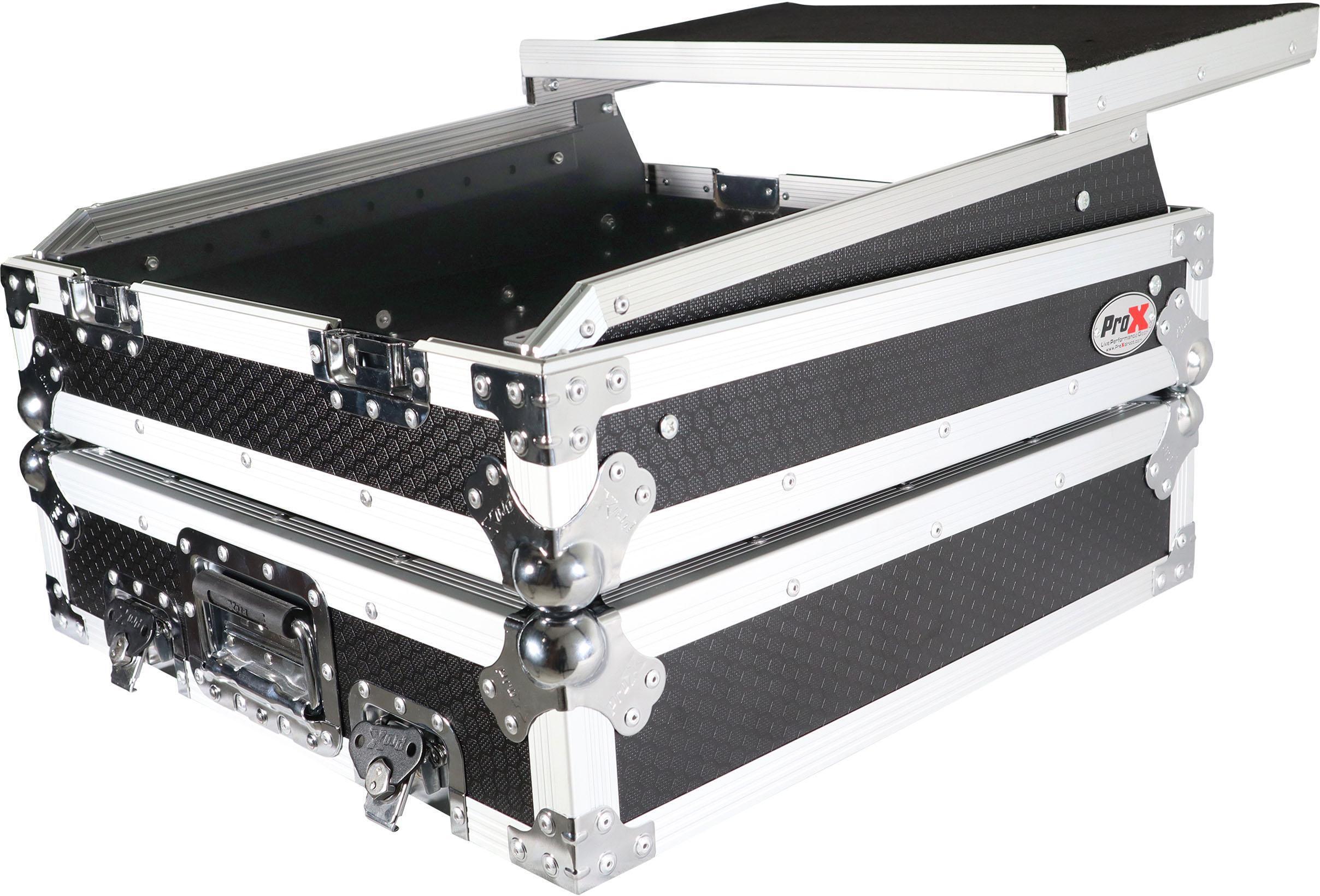 ProX XS-19MIXLT 10U Top-mount 19-inch Slanted DJ/Mixer Case with