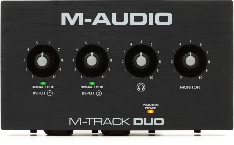 M-Audio M-Track Duo USB Audio Interface, Includes Dual XLR, Line