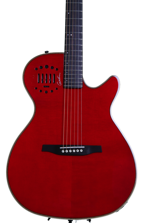 Godin MultiAc Steel Duet Ambiance - Transparent Red | Sweetwater