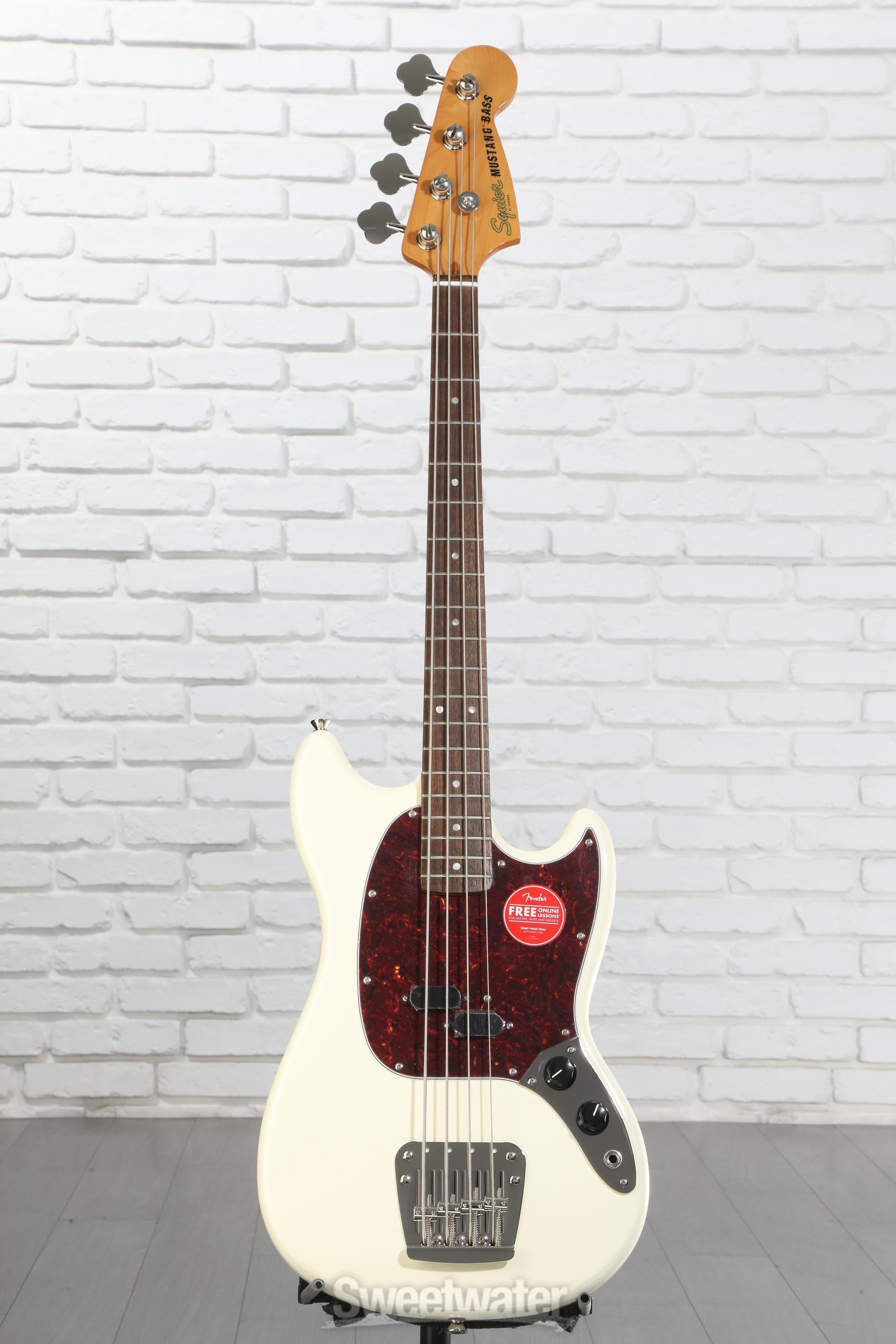 Squier Classic Vide ‘60s Mustang Bass Squier Classic Vibe '60s Mustang Bass Guitar Olympic White