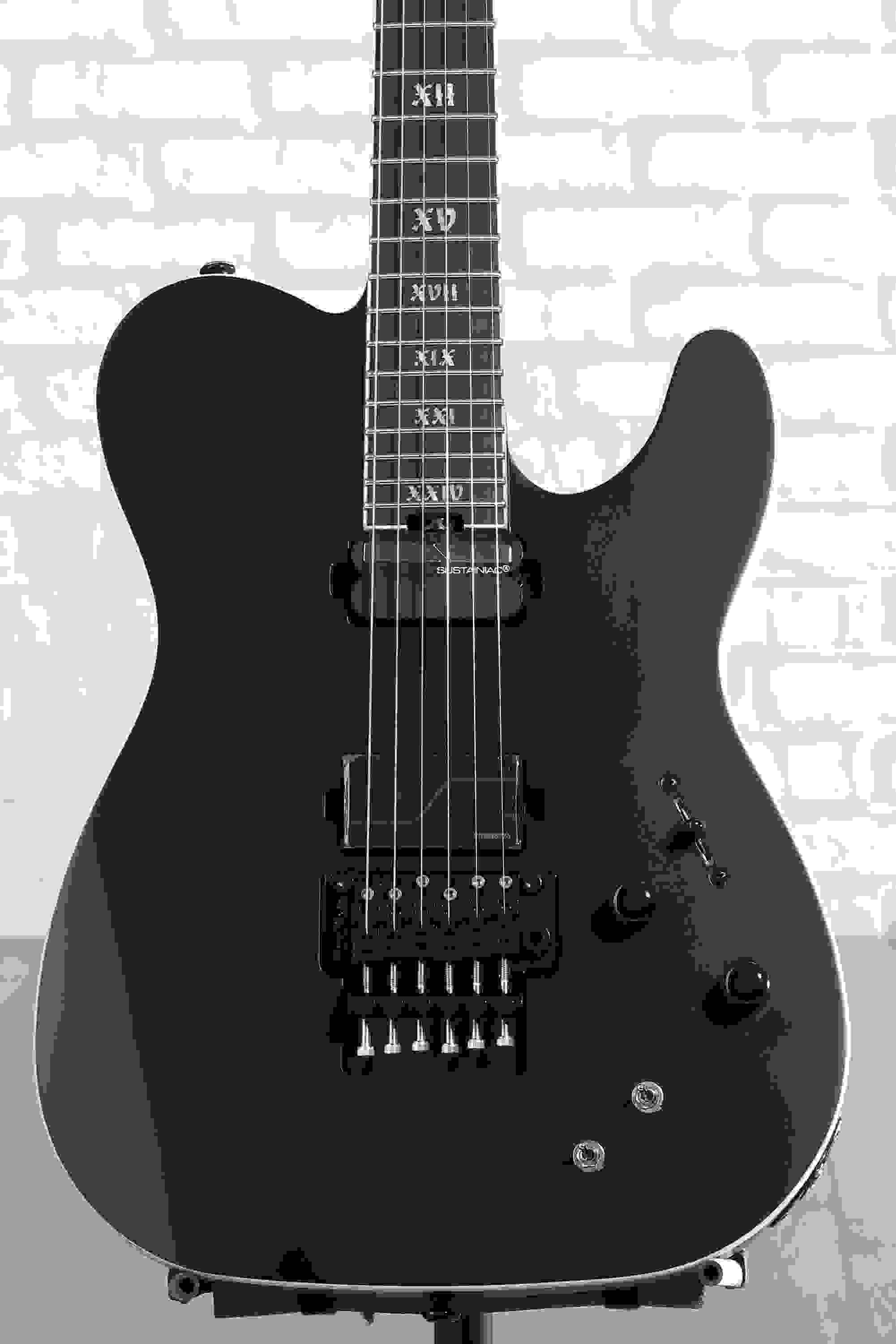Schecter PT FR-S SLS Elite Evil Twin Electric Guitar - Satin Black/Light Gray Stain