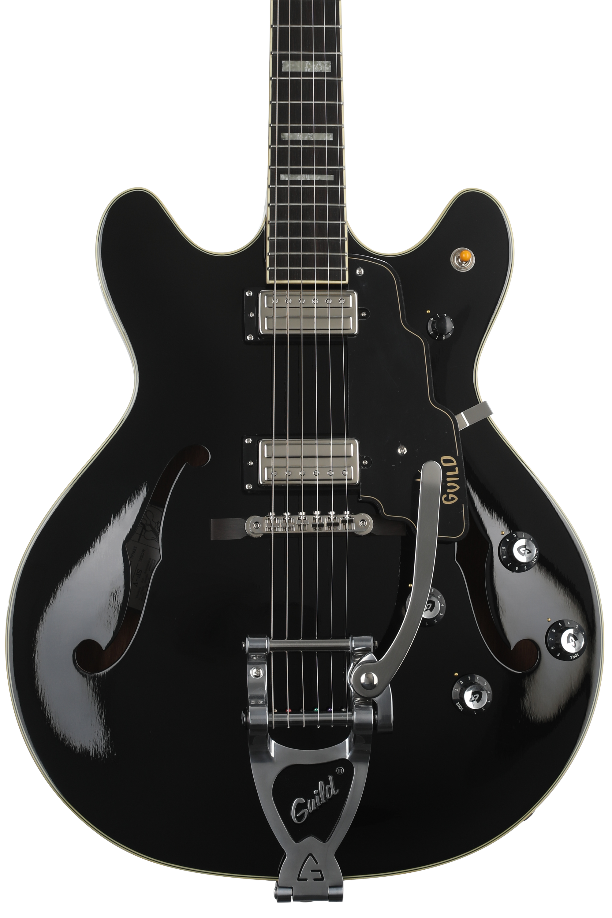 Guild Starfire V with Guild Vibrato - Black | Sweetwater