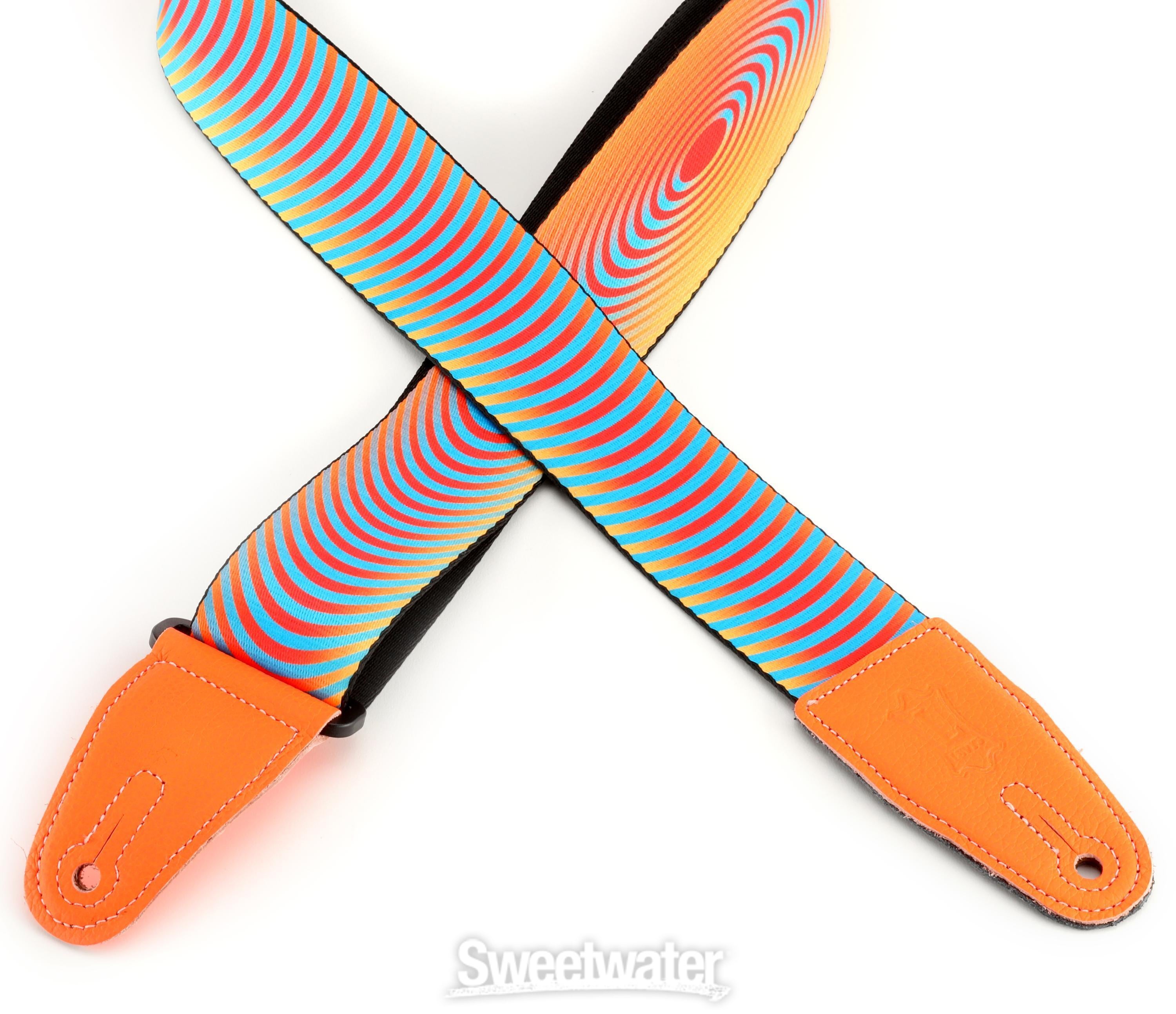 Levy's Optical Illusion Guitar Strap - Orange Sonic Boom