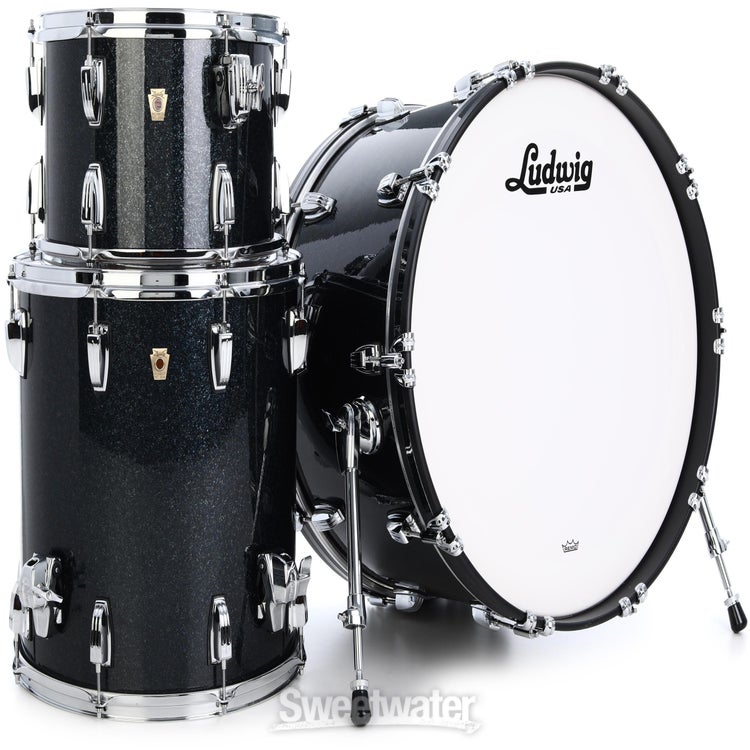 Ludwig Classic Maple Fab 3-piece Shell Pack - Hybrid Black Sparkle