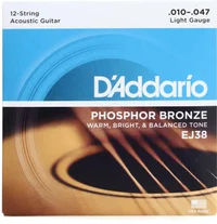 D'Addario EJ38 Phosphor Bronze Acoustic Guitar Strings - .010-.047 Light 12-string
