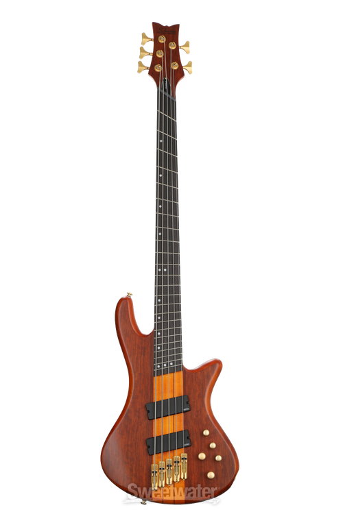 Schecter Stiletto Studio 5 FF Bass Guitar - Honey Satin | Sweetwater
