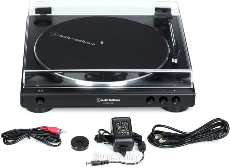 Audio-Technica AT-LP60XBT-WW Fully Automatic Stereo Turntable (White) with  Vinyl Record Cleaner Kit 