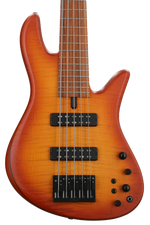 Photo of Fodera Emperor 5 Standard Special Bass Guitar - Amber Burst with Black Hardware