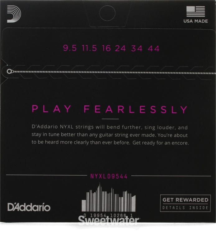 D'Addario NYXL09544 NYXL Nickel Wound Electric Guitar Strings - .0095-.044 Super Light Plus