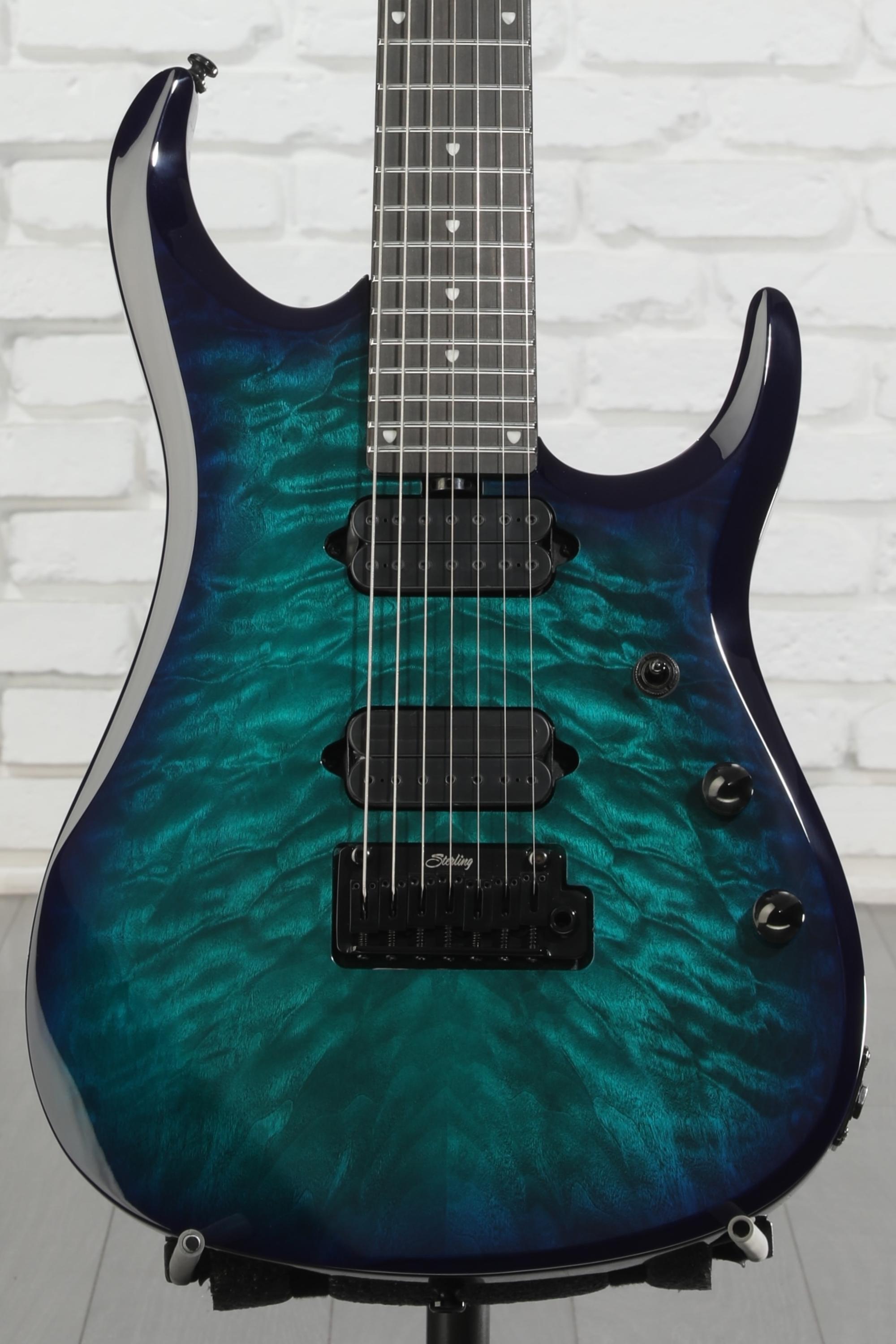 Sterling By Music Man JP157DQM 7-string Electric Guitar - Cerulean