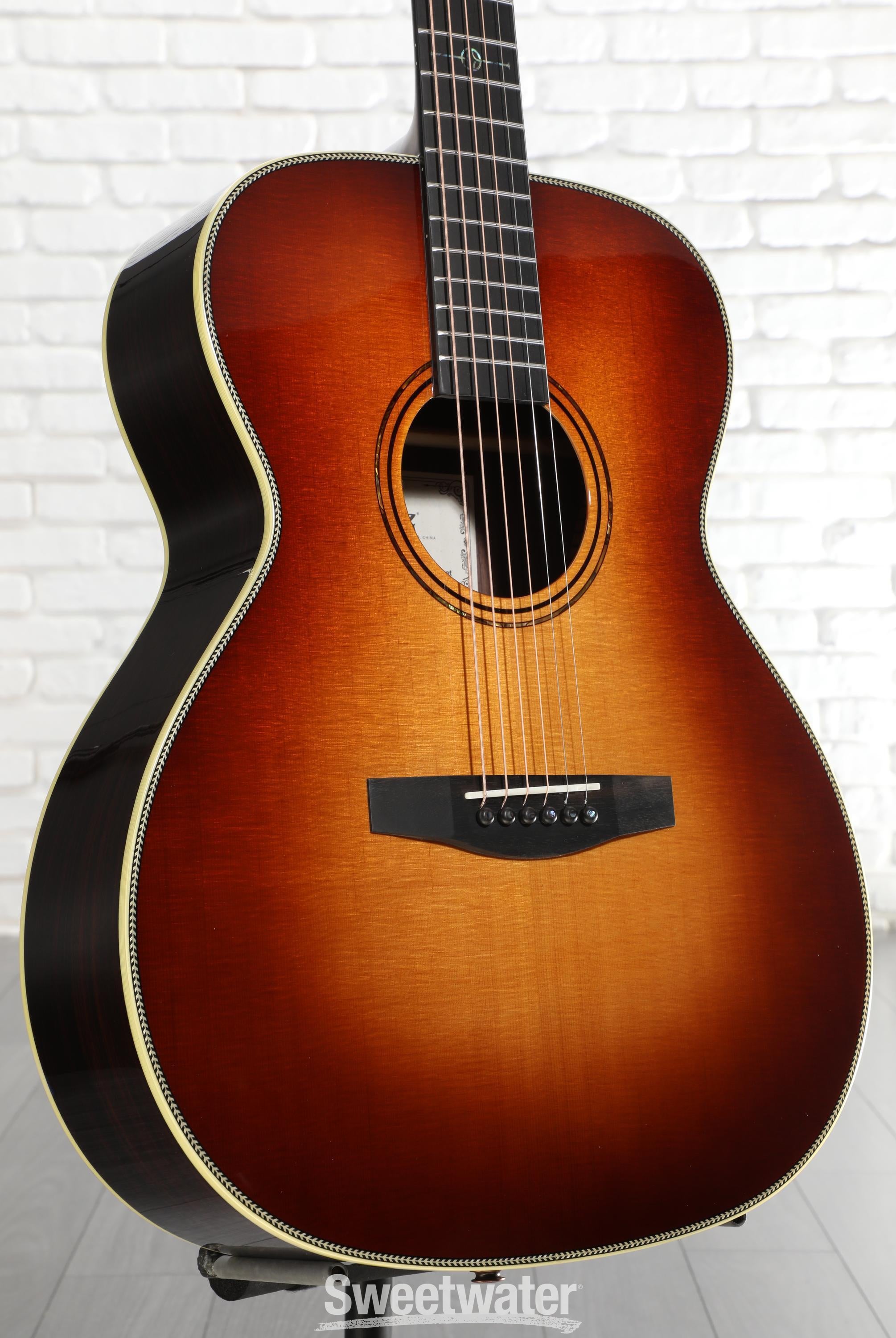 Photo of Alvarez LF70e Herringbone Sunset Laureate Series Folk/OM Acoustic-electric Guitar - Sunset
