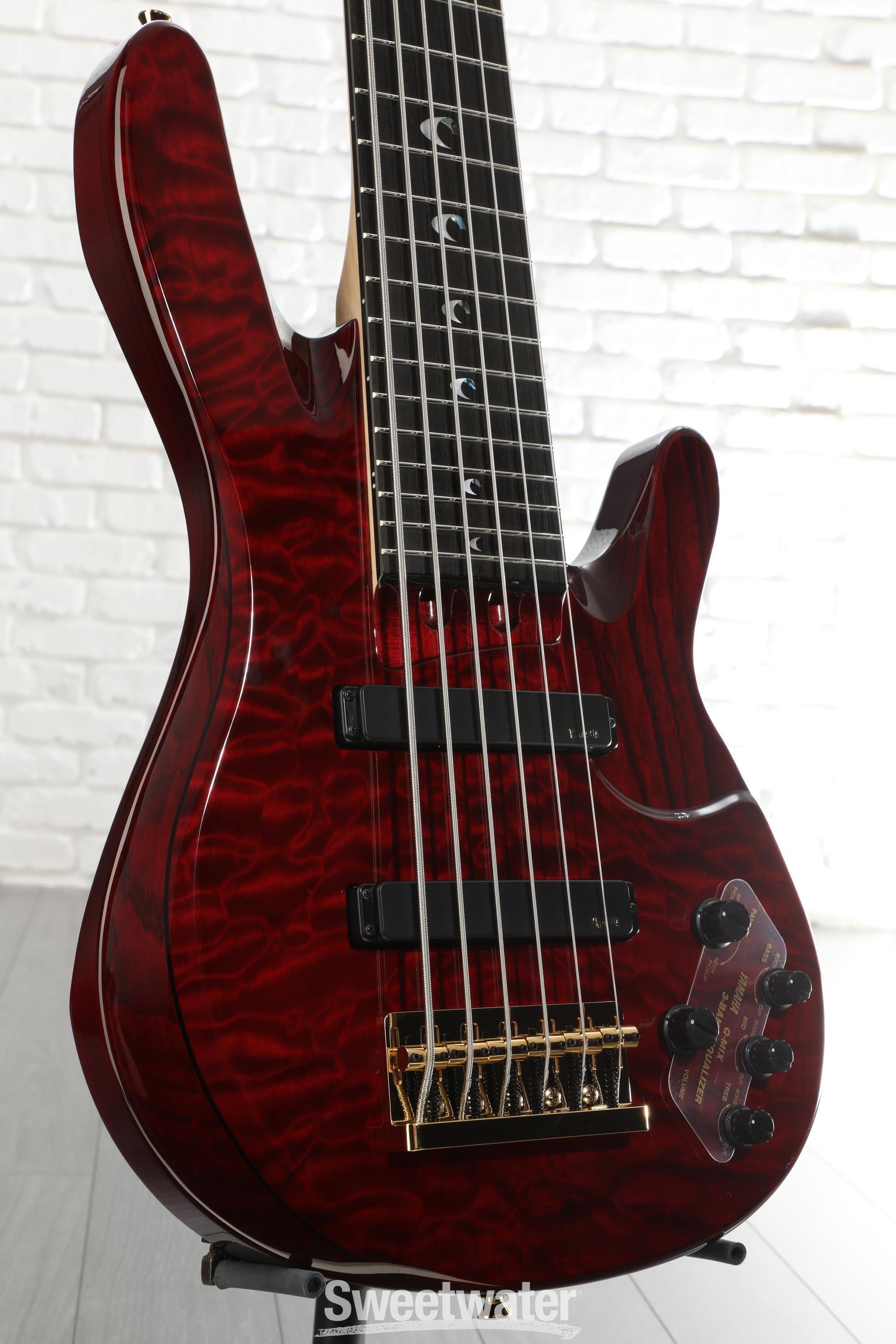 Photo of Yamaha John Patitucci TRB Signature Bass Guitar - Transparent Dark Red