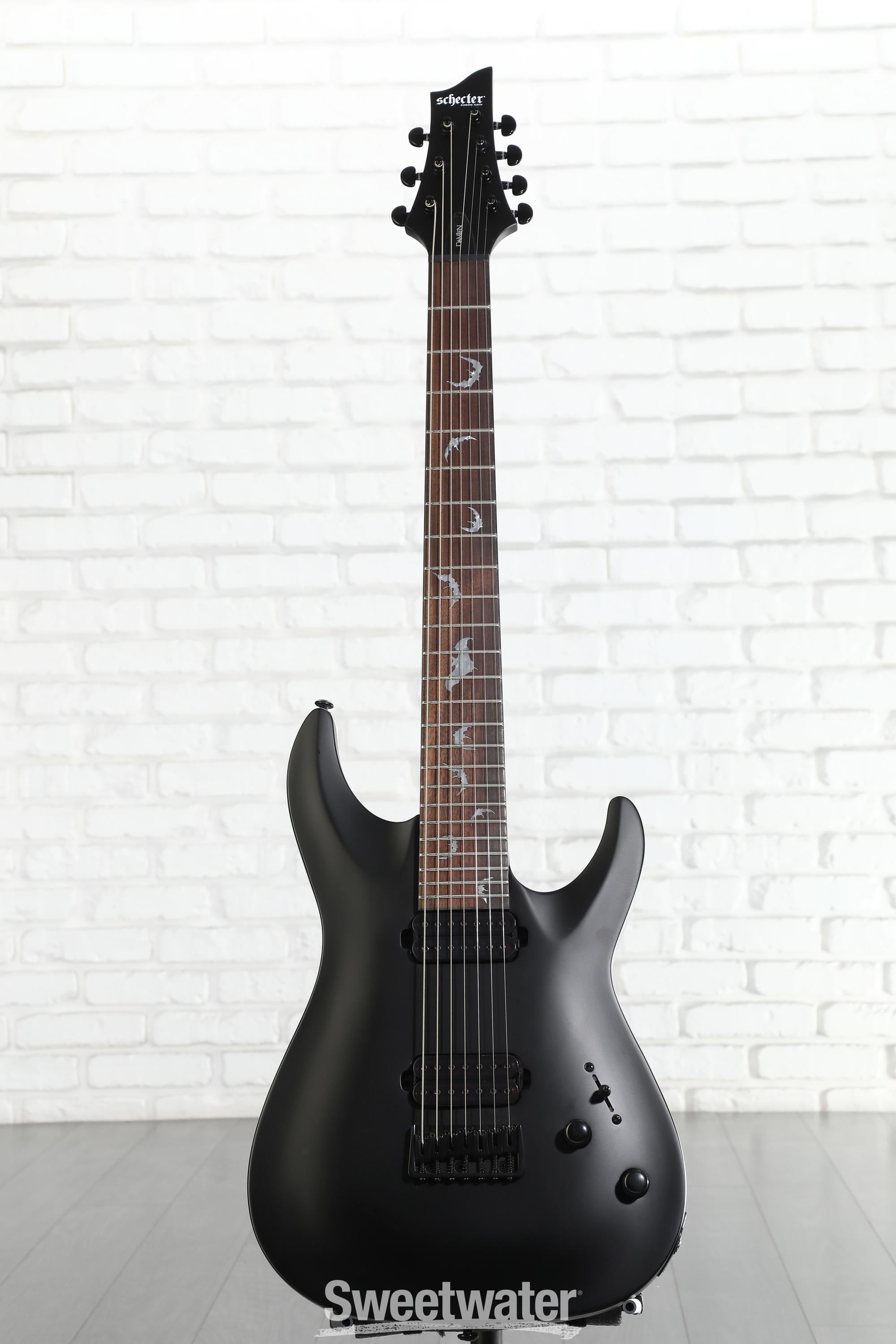 Schecter Damien-7 SBK Electric Guitar - Satin Black | Sweetwater