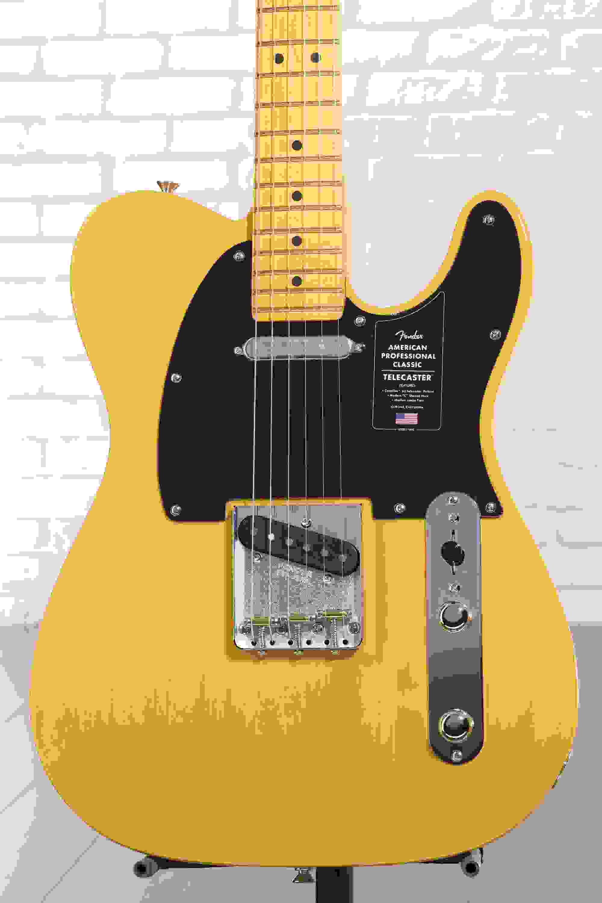 Fender American Professional Classic Telecaster Electric Guitar - Butterscotch Blonde