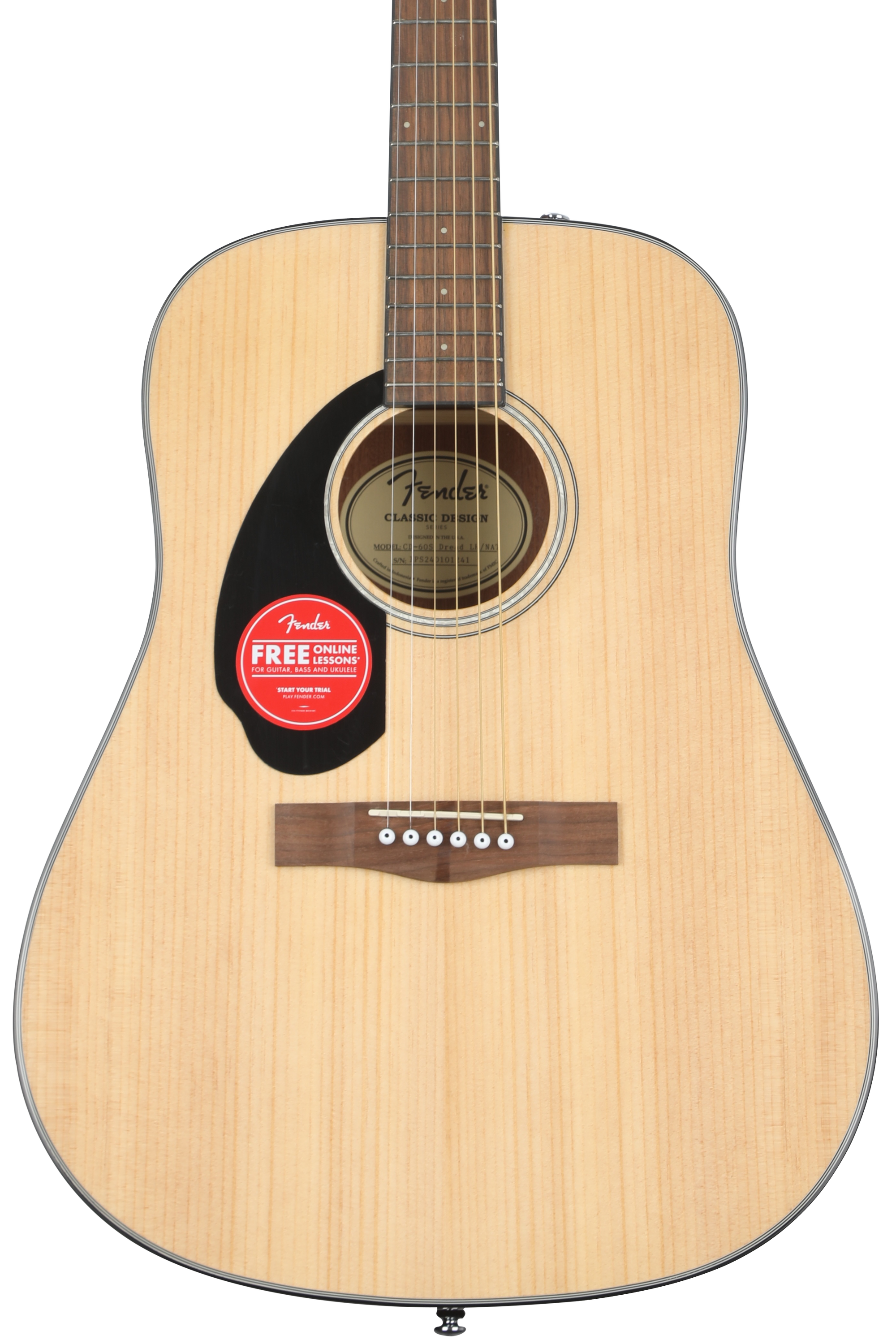 Fender CD-60S Left-Handed Acoustic Guitar - Natural | Sweetwater