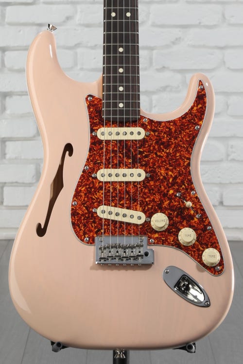 Fender American Professional II Thinline Stratocaster Electric Guitar - Transparent Shell Pink