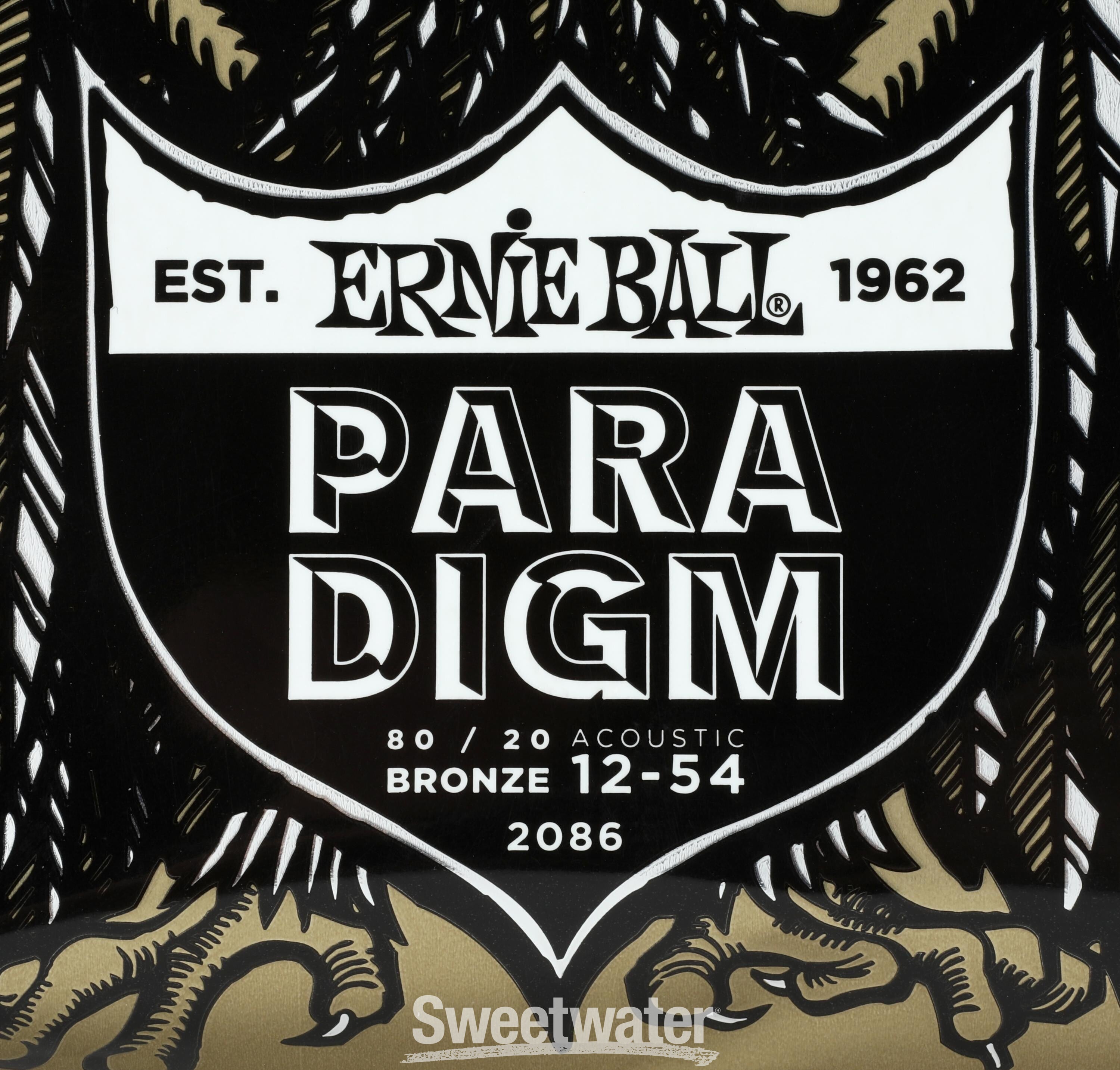 Ernie Ball 2086 Paradigm 80/20 Bronze Acoustic Guitar Strings - .012-.054  Medium Light | Sweetwater