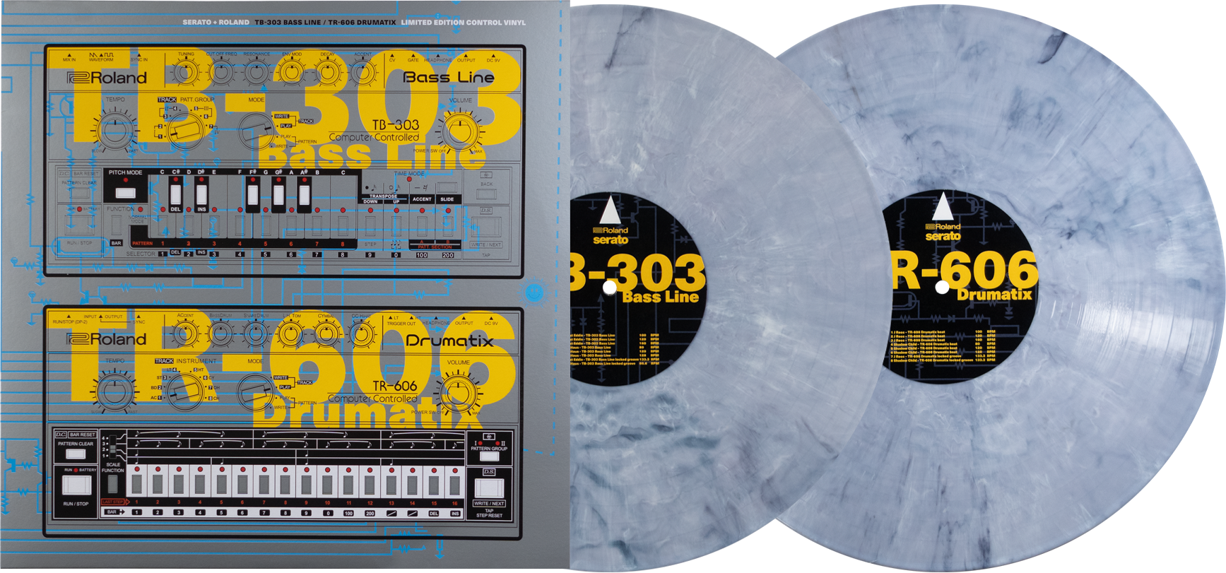 Serato + Roland TB-303/TR-606 Drumatix Control Vinyl Pair