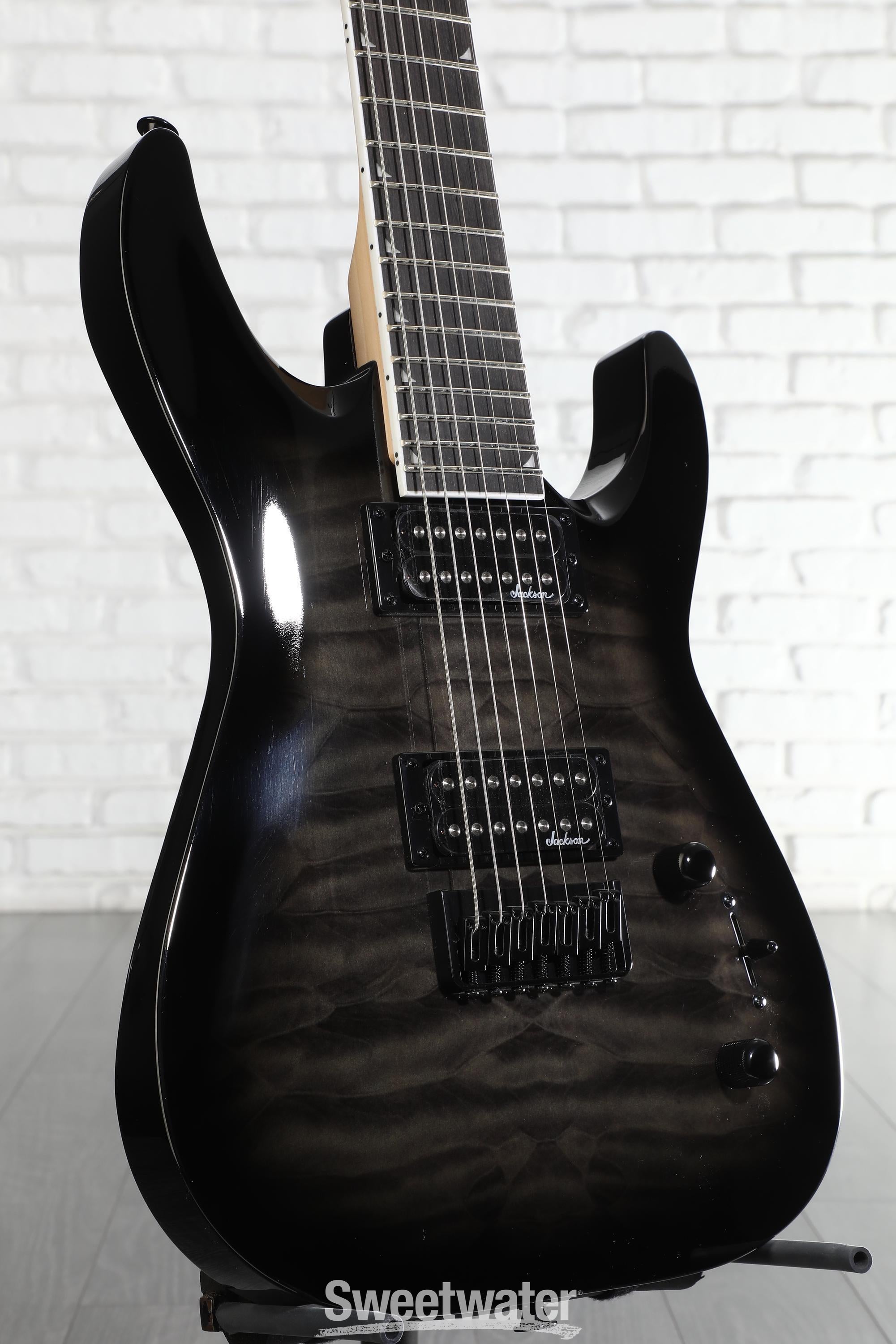 Photo of Jackson JS Series Dinky Arch Top JS22Q-7 DKA HT Electric Guitar - Transparent Black Burst