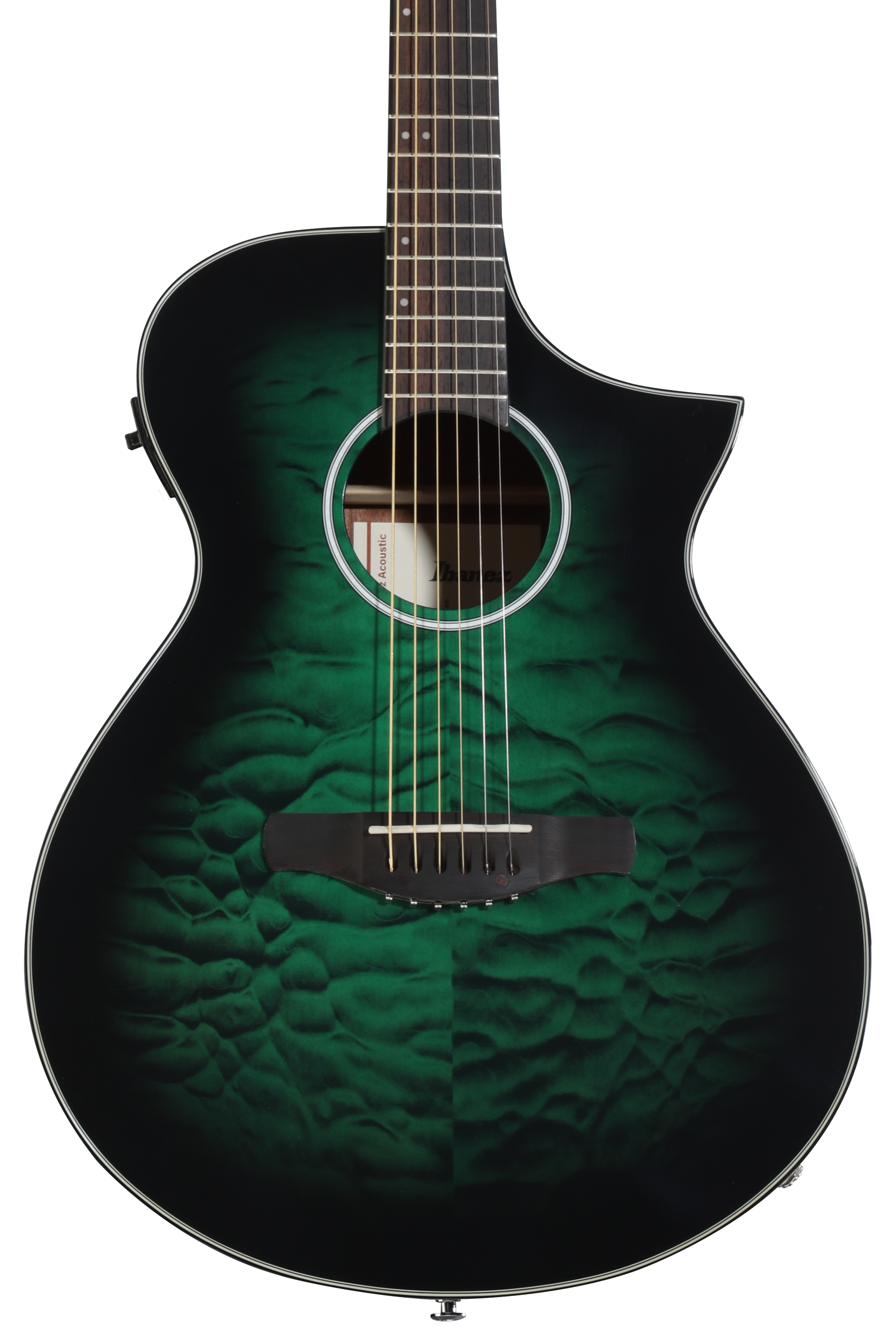 Ibanez AEWC16Q Acoustic-electric Guitar - Trans Emerald Burst