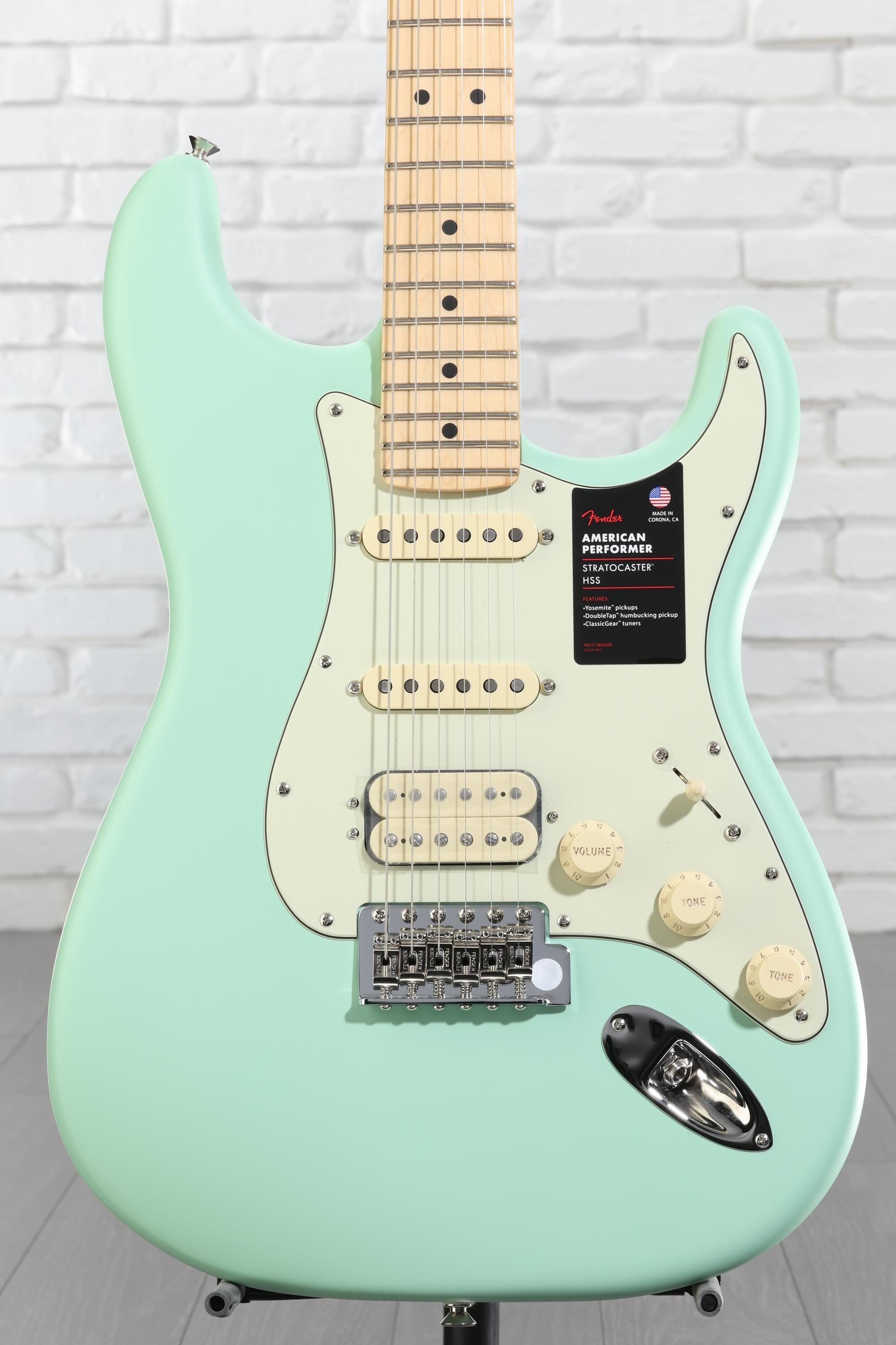 Fender American Performer Stratocaster HSS - Satin Surf Green with