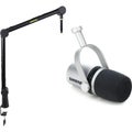 Photo of Shure MV7K USB Podcast Microphone Bundle with Desktop Boom Stand - Silver