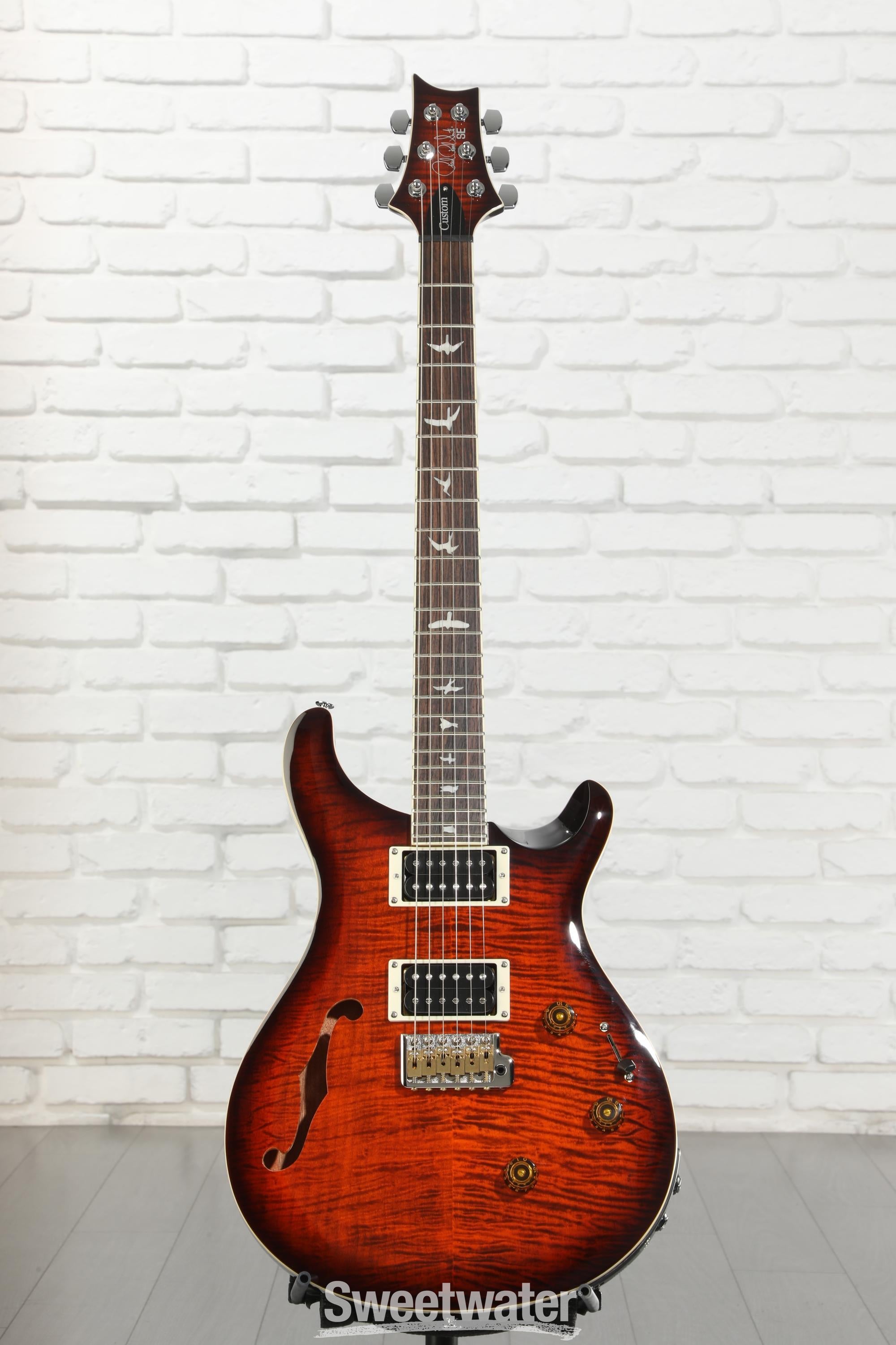 PRS SE Custom 24 Semi-Hollow Piezo Electric Guitar - Orange Tiger