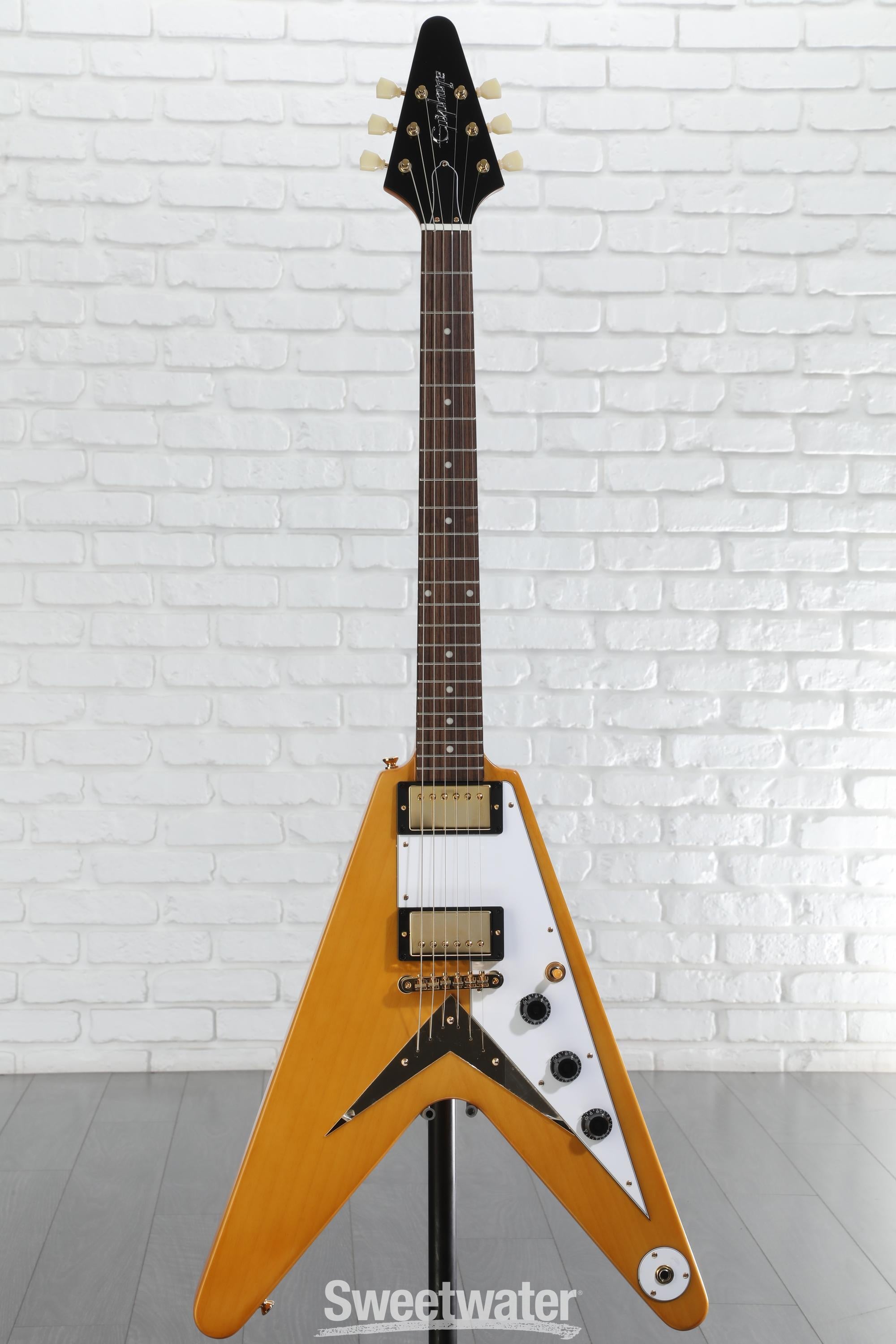 1958 Korina Flying V (White Pickguard), Aged Natural | Epiphone