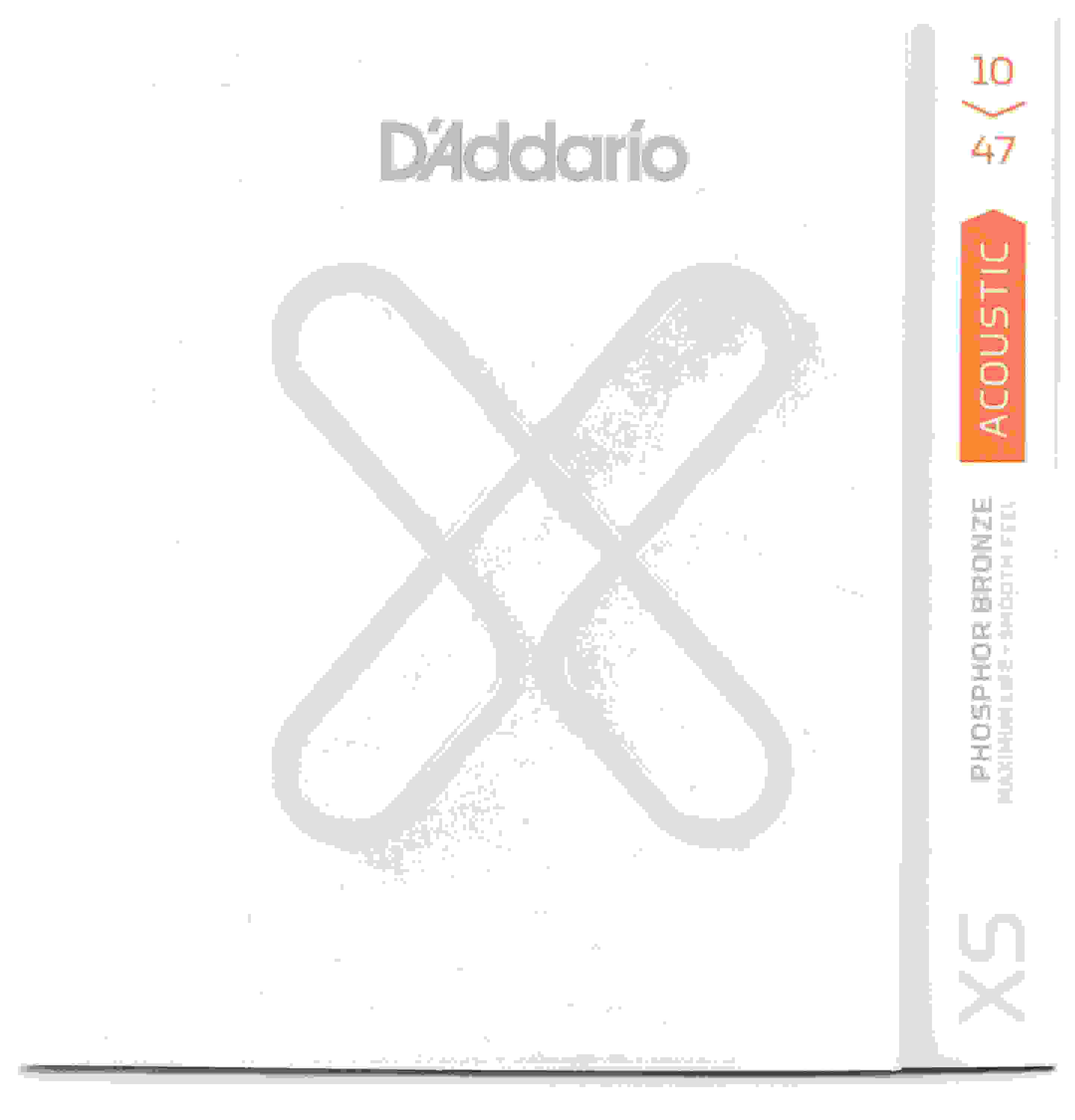 D'Addario XSAPB1047 XS Phosphor Bronze Coated Acoustic Guitar Strings - .010-.047 Extra Light