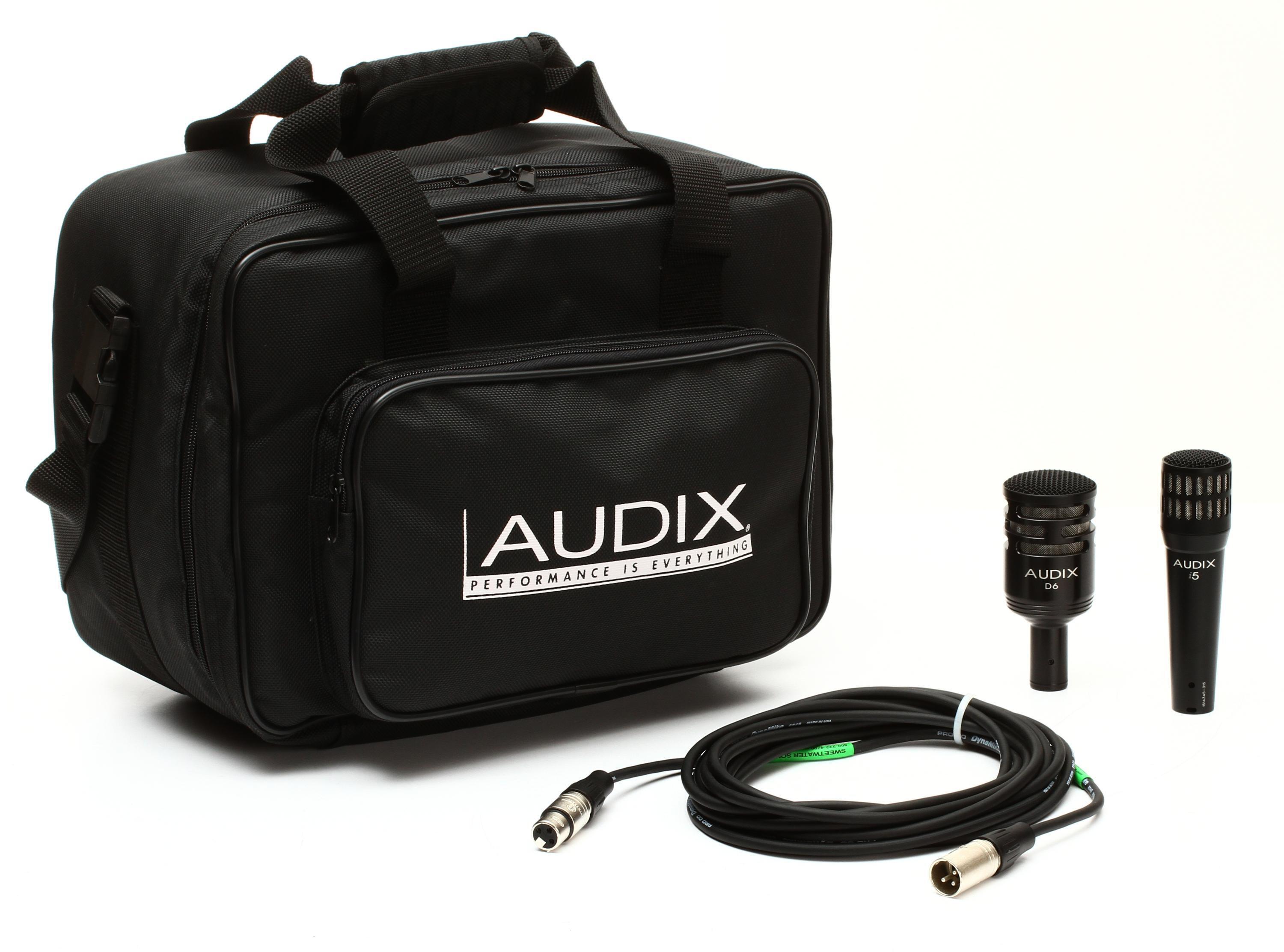 Audix D6 and i5 Mic Bundle with Carry Bag and 2 x XLR Cables Sweetwater