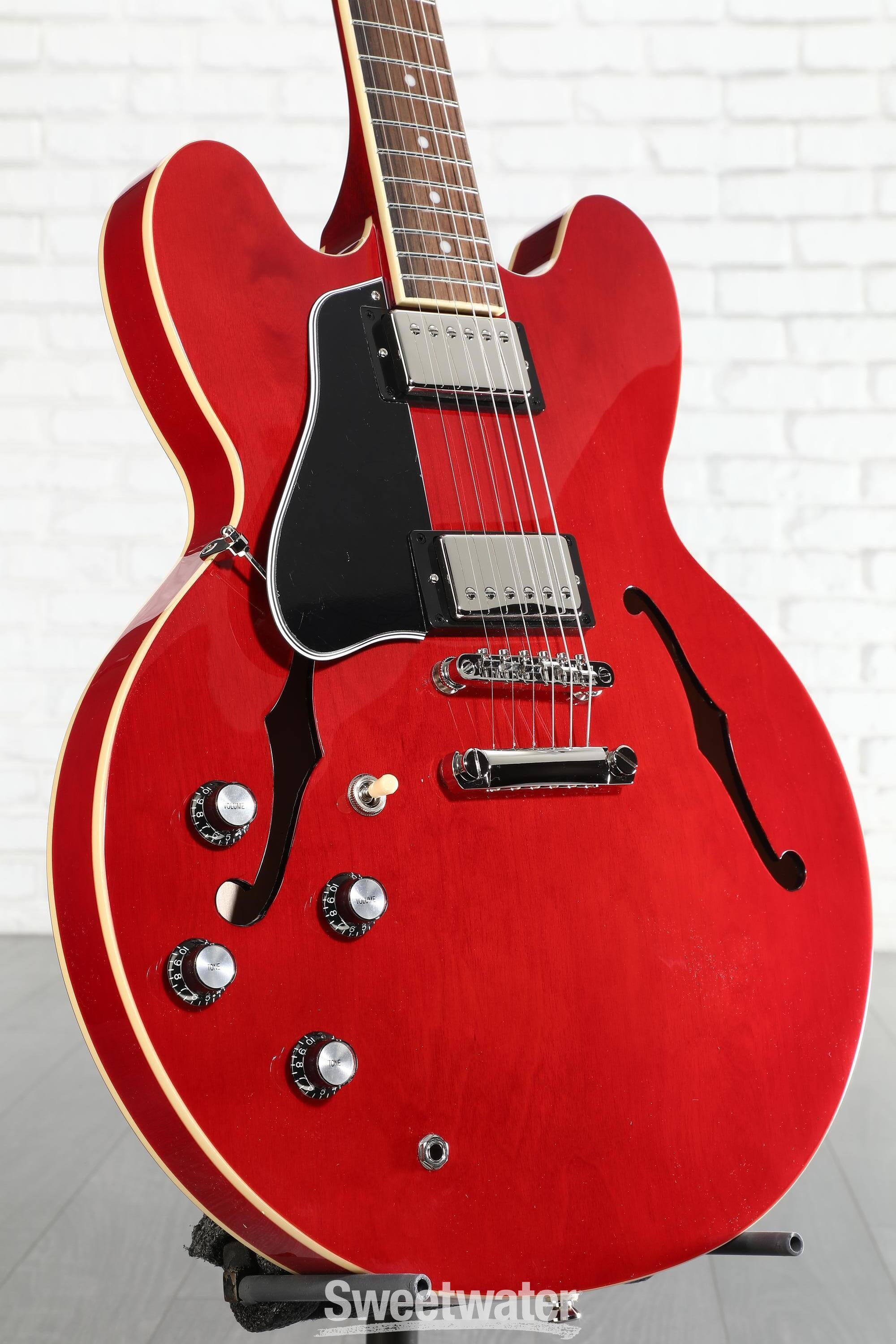 Photo of Epiphone ES-335 Left-handed Semi-hollowbody Electric Guitar - Cherry