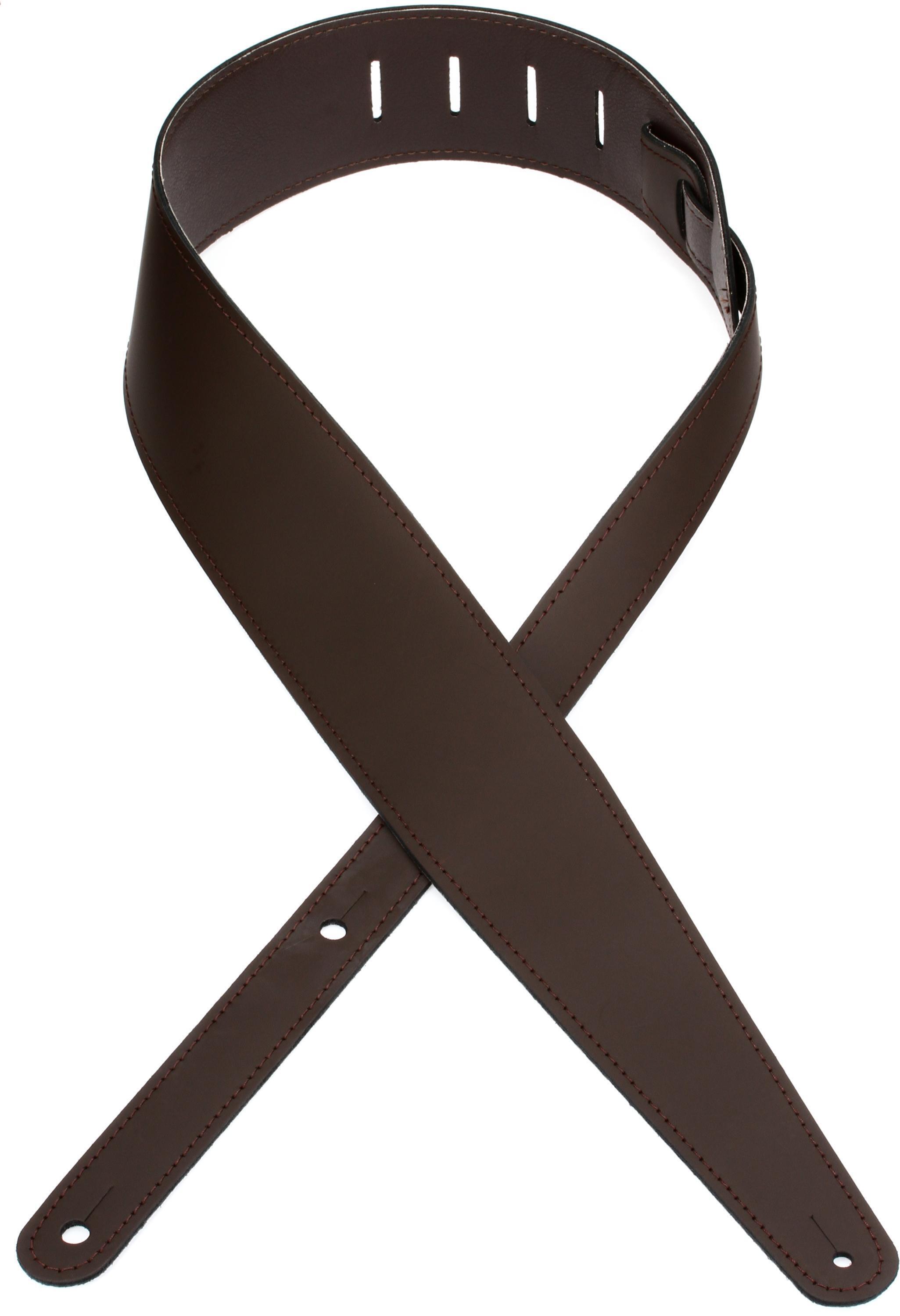 Photo of LM Products The Double Standard Leather Guitar Strap - Brown