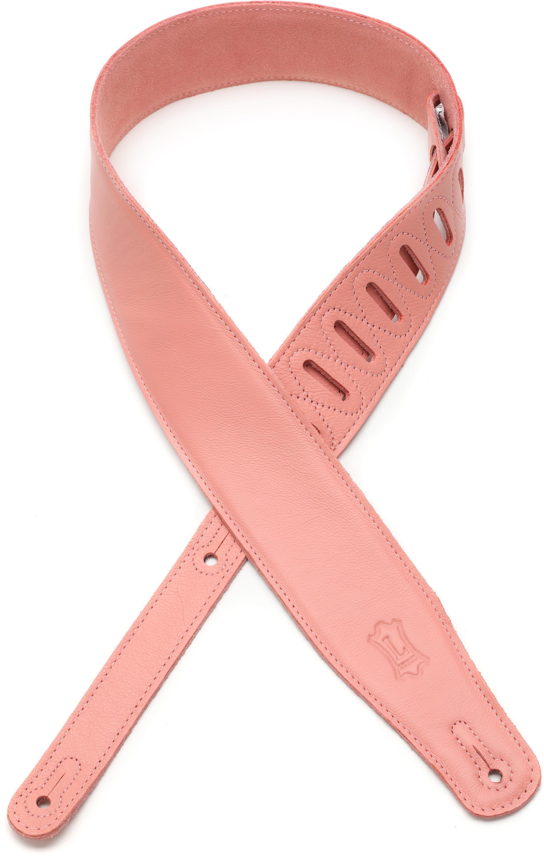Photo of Levy's Pastel Leather Guitar Strap - Salmon