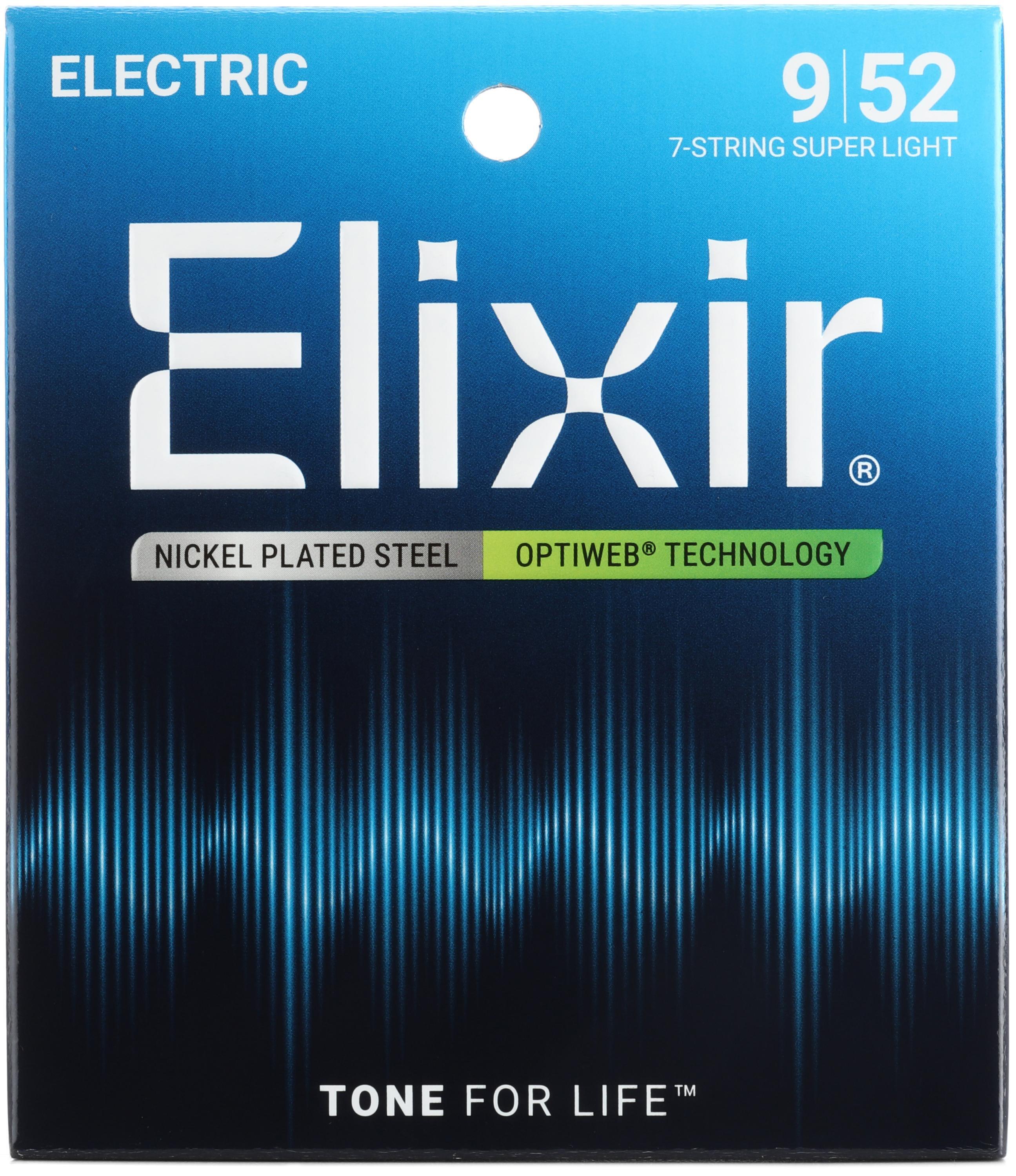 Bundled Item: Elixir Strings 19007 Optiweb Electric Guitar Strings - .009-.052 Super Light 7-string