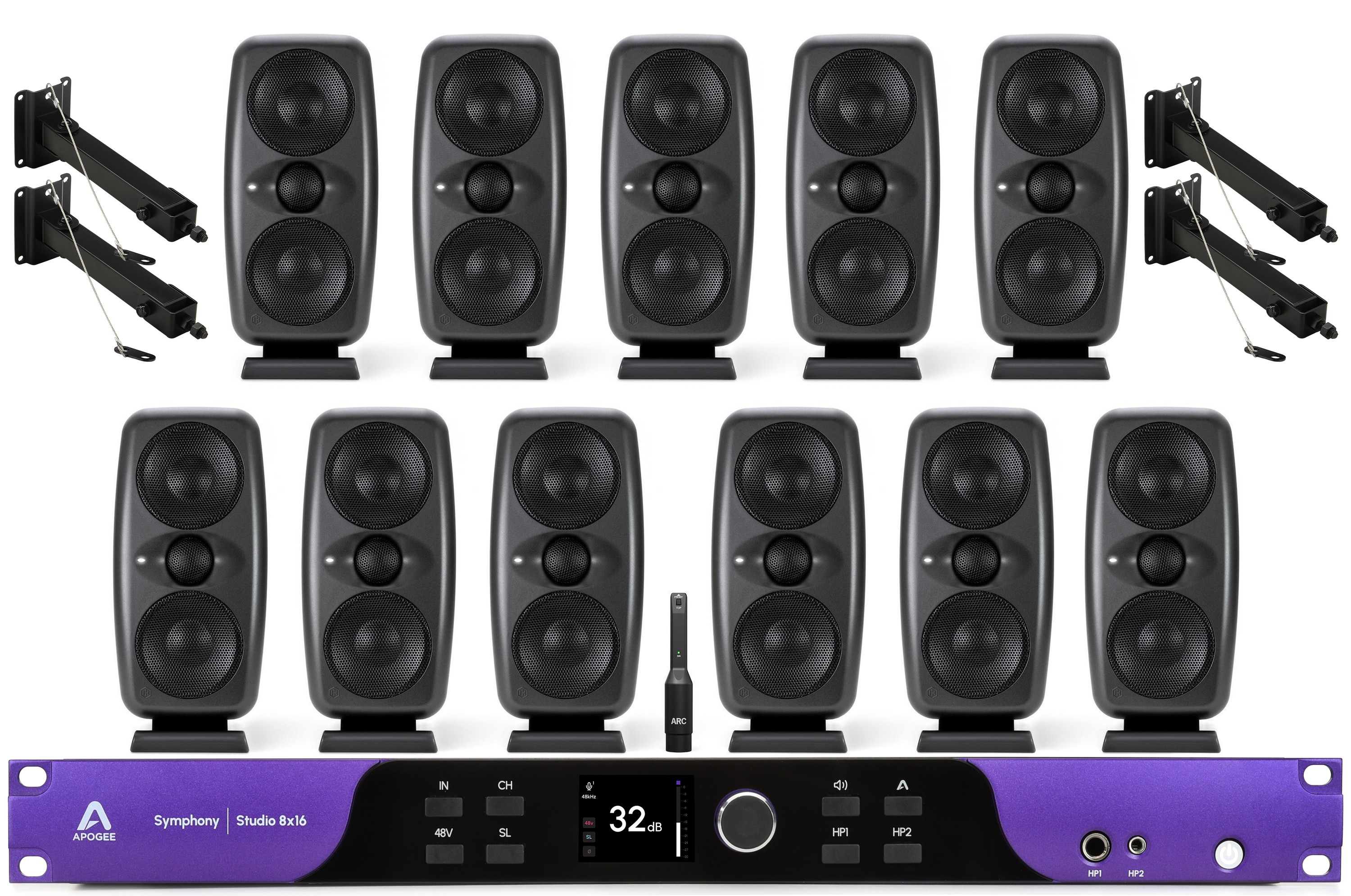 Apogee Symphony Studio 8x16 Interface and IK Multimedia iLoud MTM