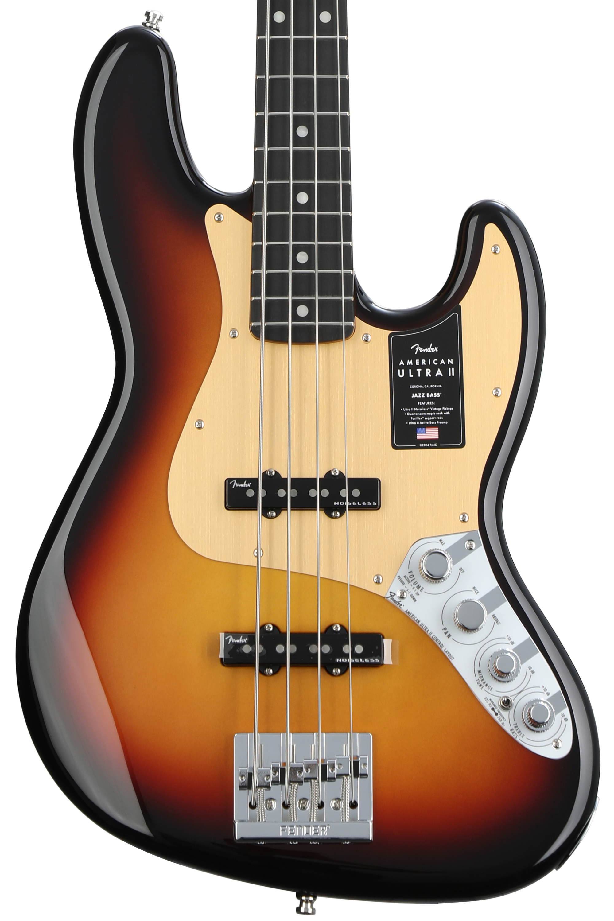 Fender American Ultra II Jazz Bass, Sinister Red / Maple