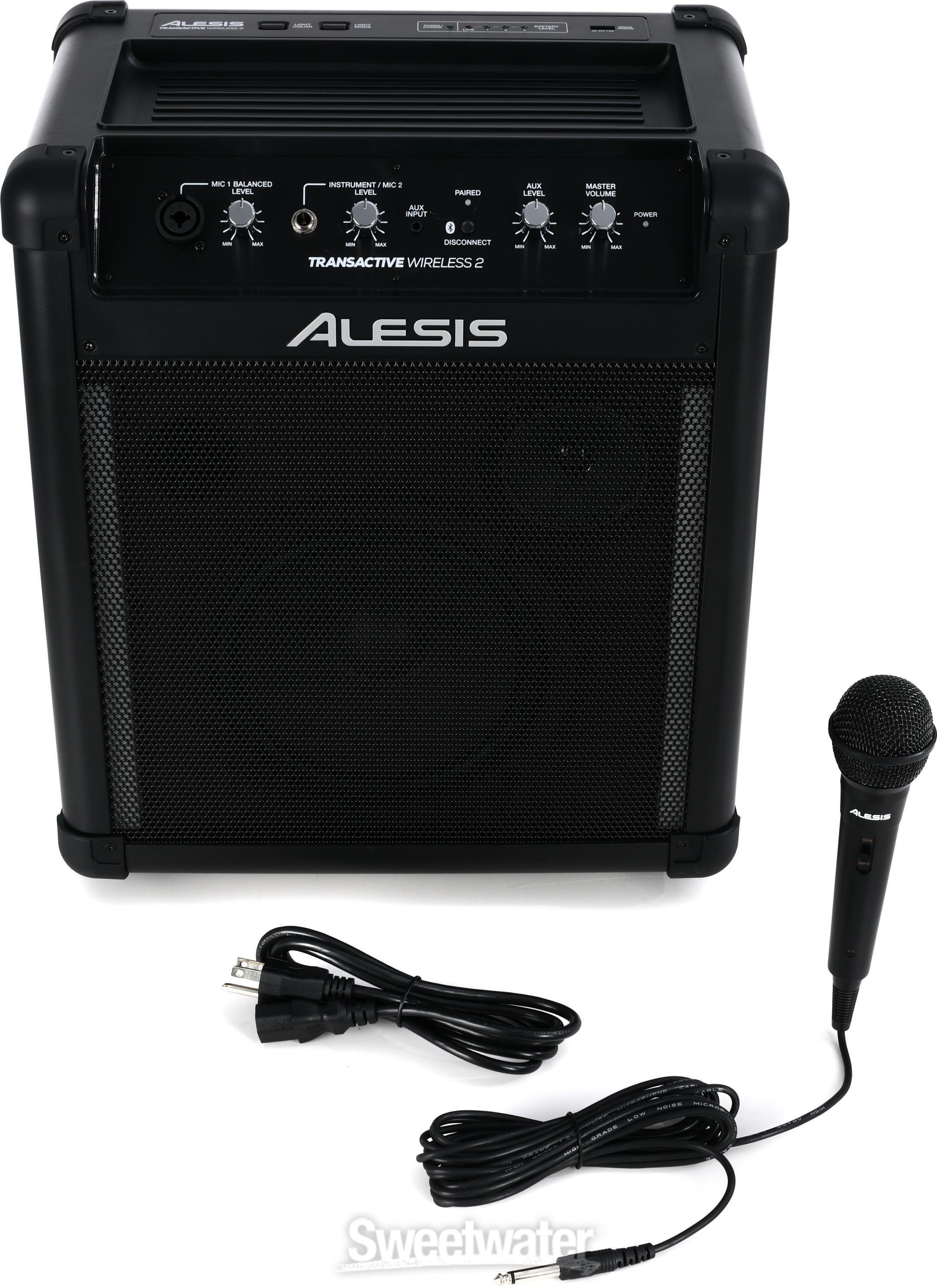 Alesis TransActive Wireless 2 Portable Rechargeable Bluetooth PA Speaker with Lighting