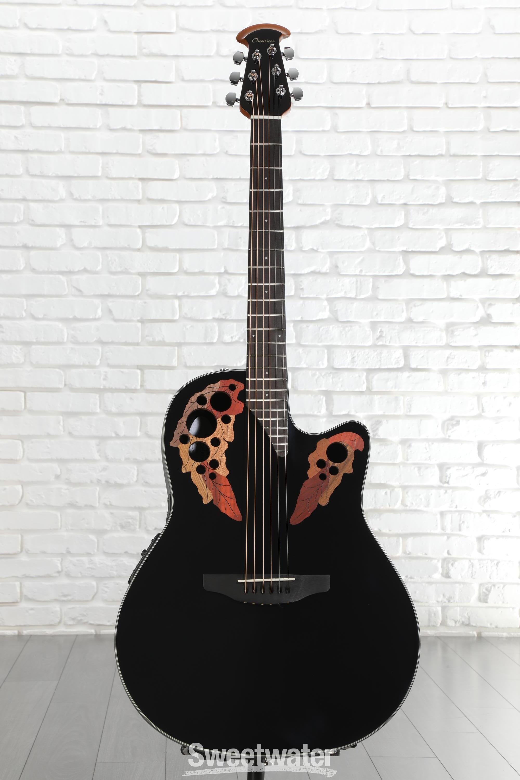 Ovation Elite Celebrity Mid-Depth Acoustic-Electric Guitar - Black