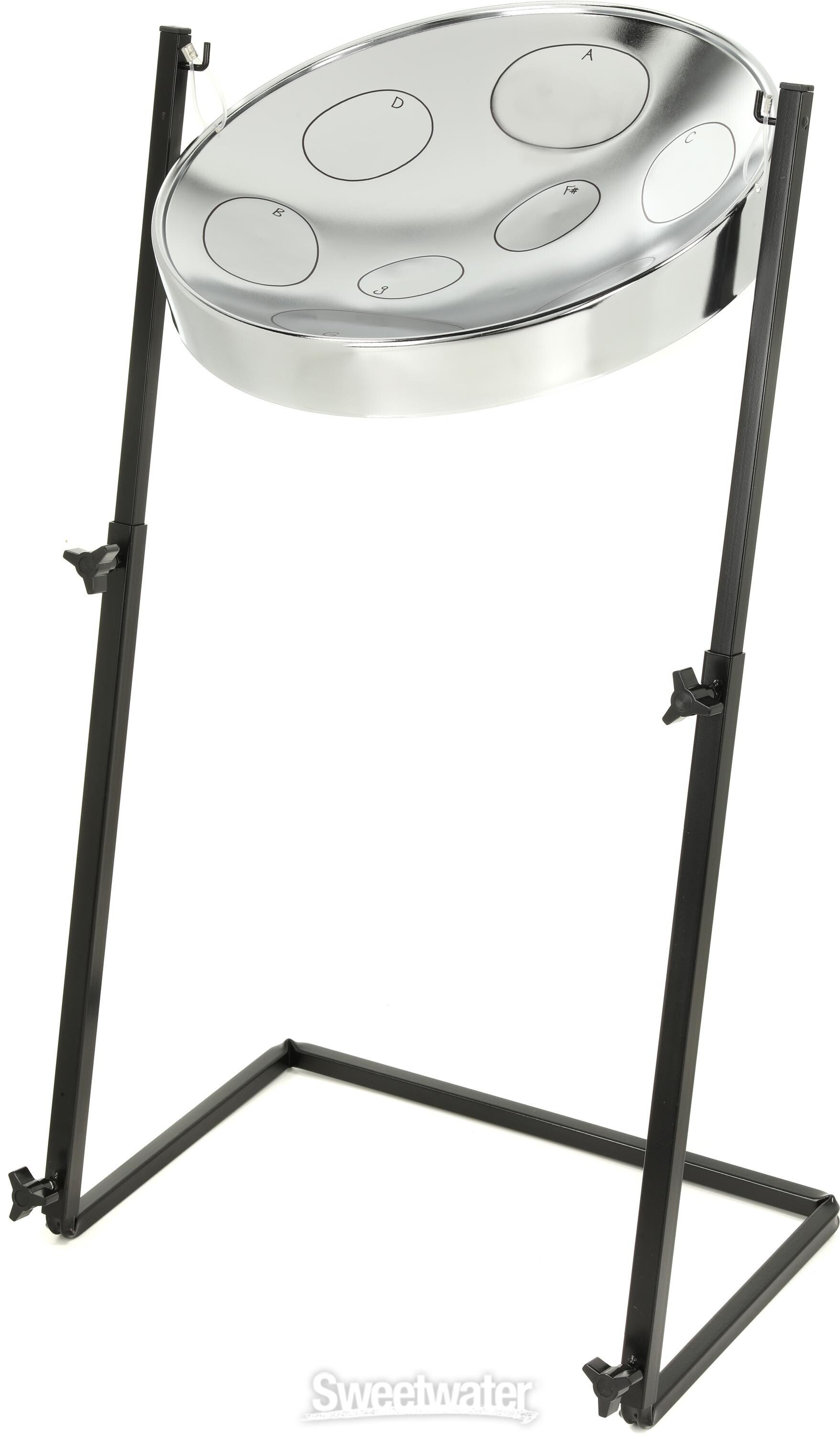 Panyard Jumbie Jam Steel Drum with Z-Stand - Chrome