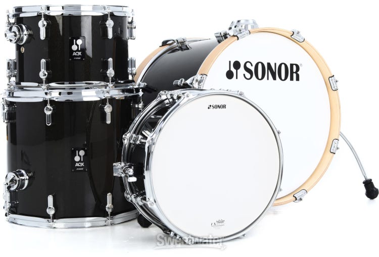 Sonor AQX Jazz 4-piece Shell Pack - Black Midnight Sparkle