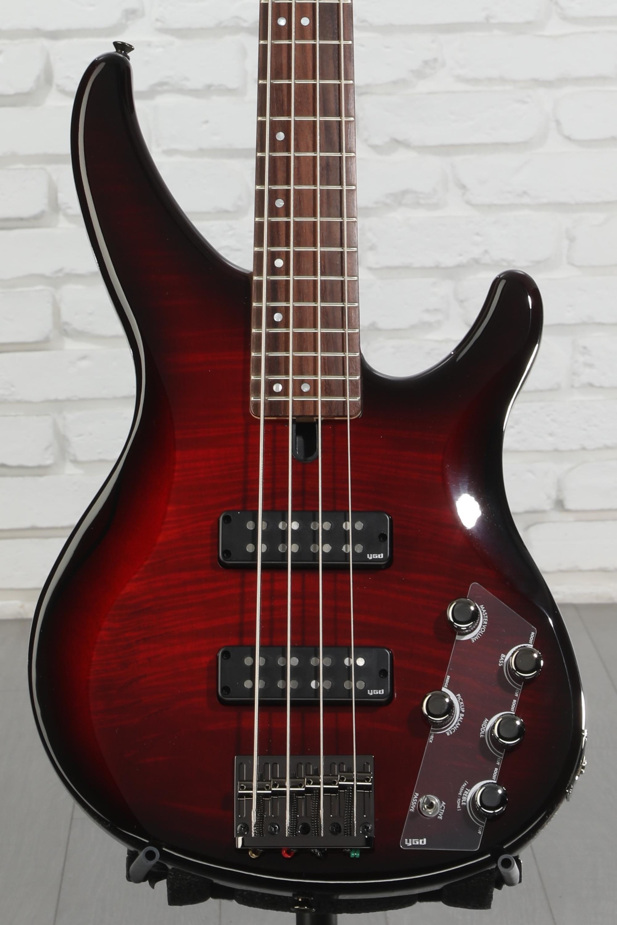 Yamaha TRBX604FM 4-string Bass Guitar - Dark Red Burst | Sweetwater